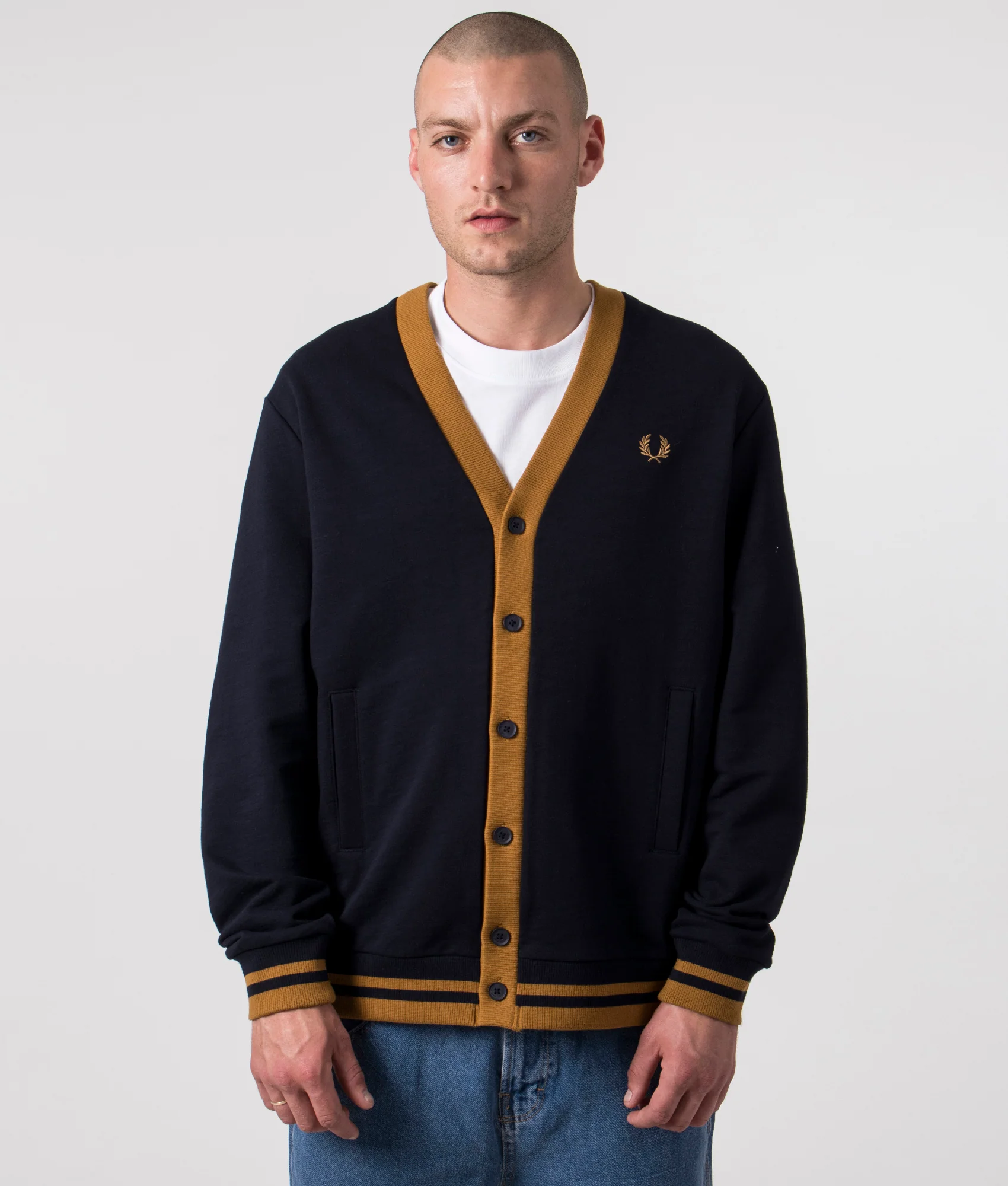 Regular Fit Contrast Detail Cardigan - Image 4