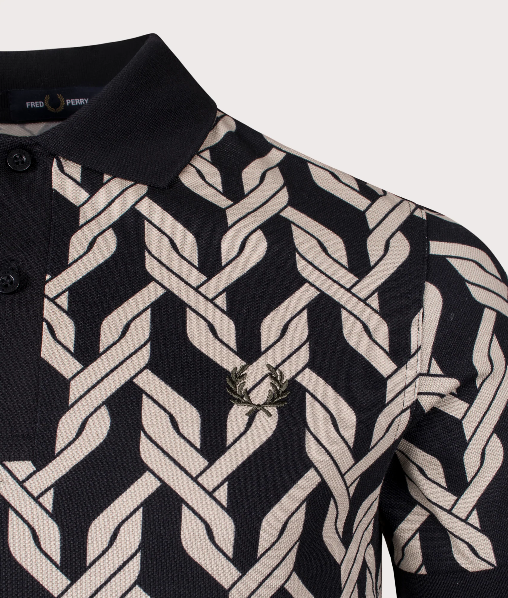 Regular Fit Cable Knit Print Polo Shirt - Image 3