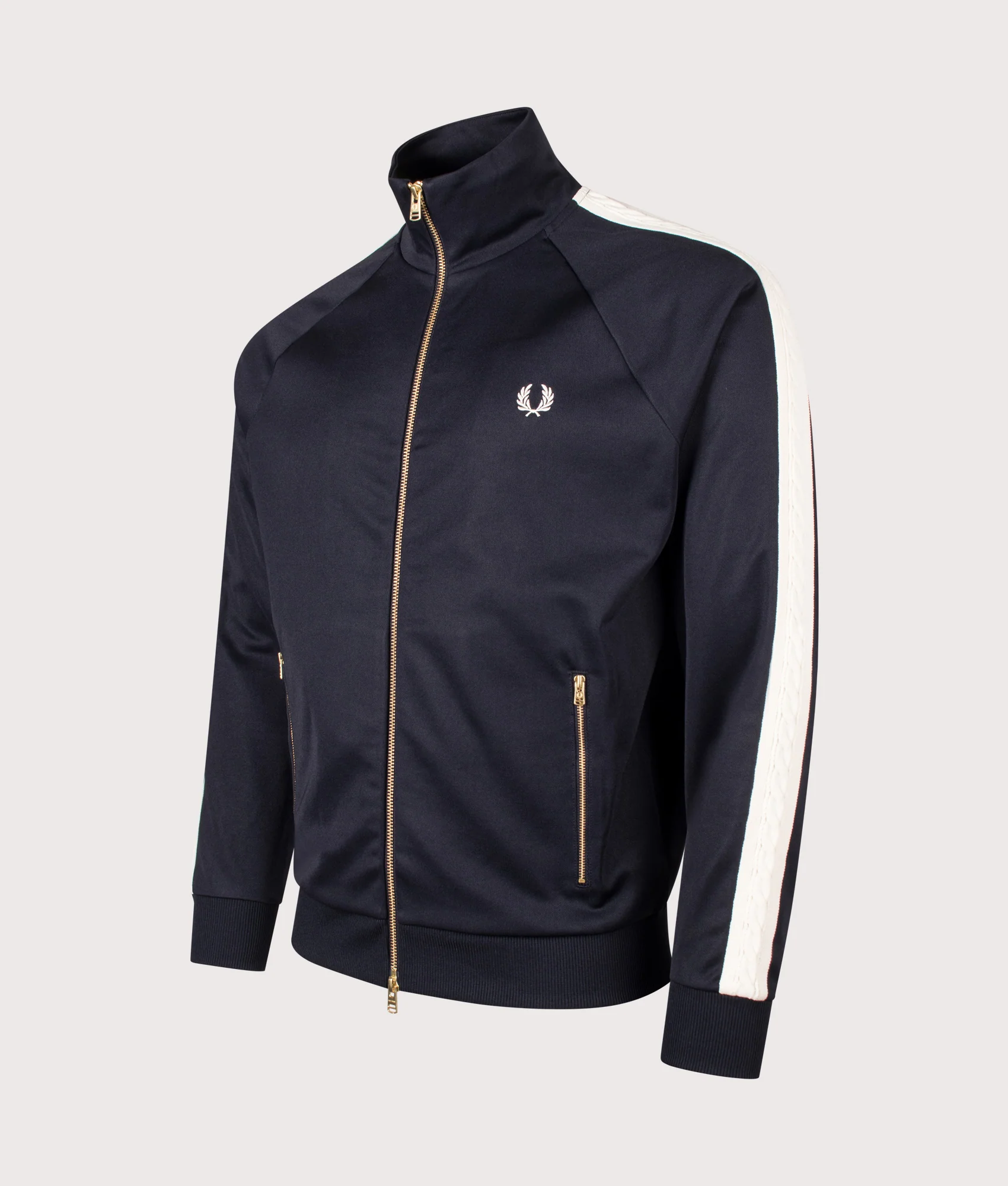 Regular Fit Cable Taped Track Jacket