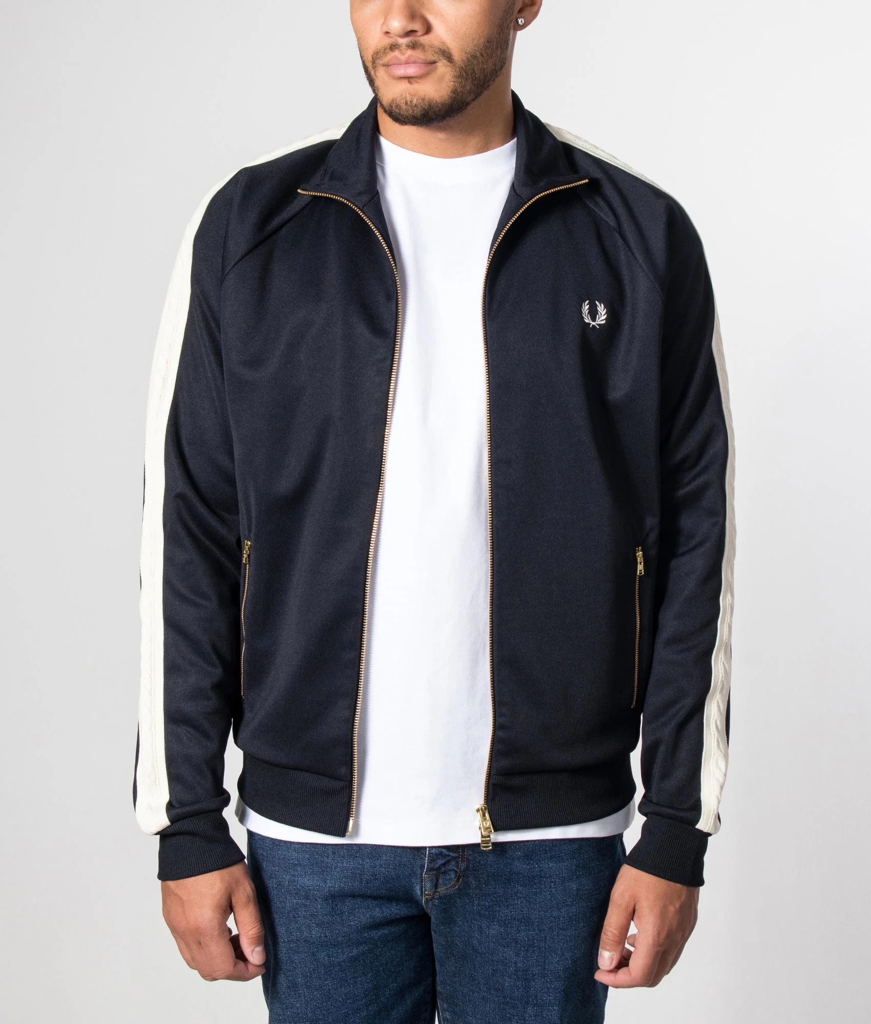 Regular Fit Cable Taped Track Jacket - Image 2
