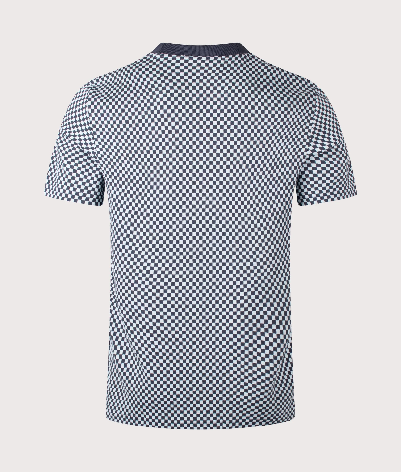 Regular Fit Chequerboard Jacquard T-Shirt - Image 3
