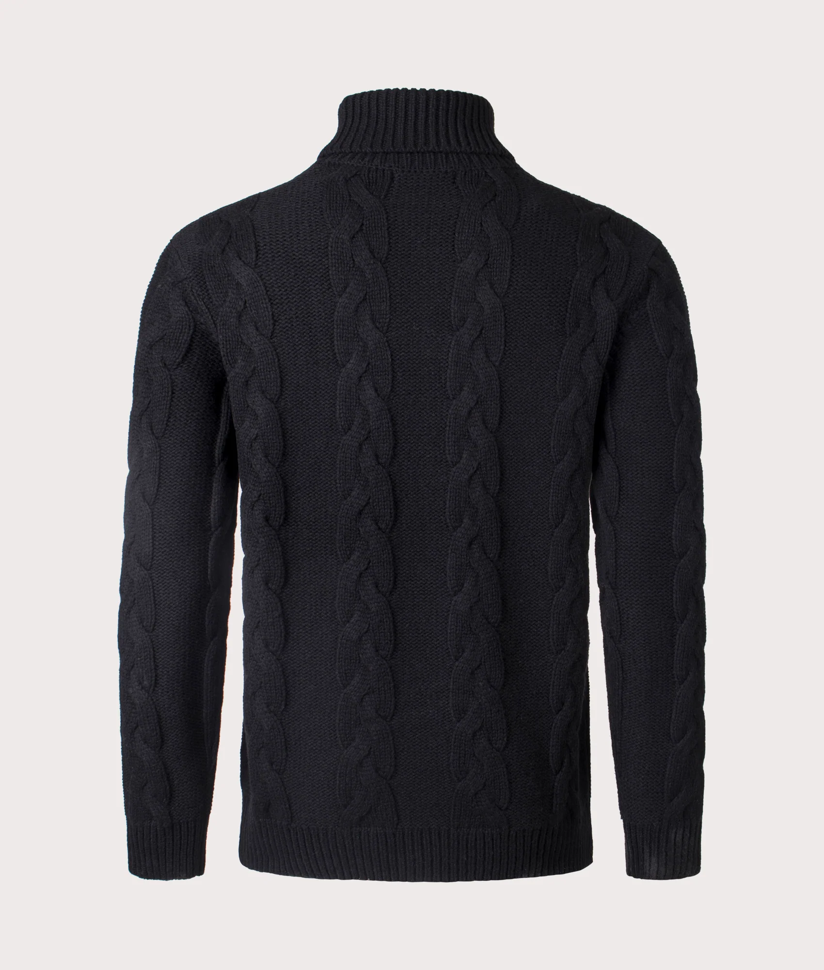 Regular Fit Chunky Cable Knit Roll Neck Jumper - Image 3