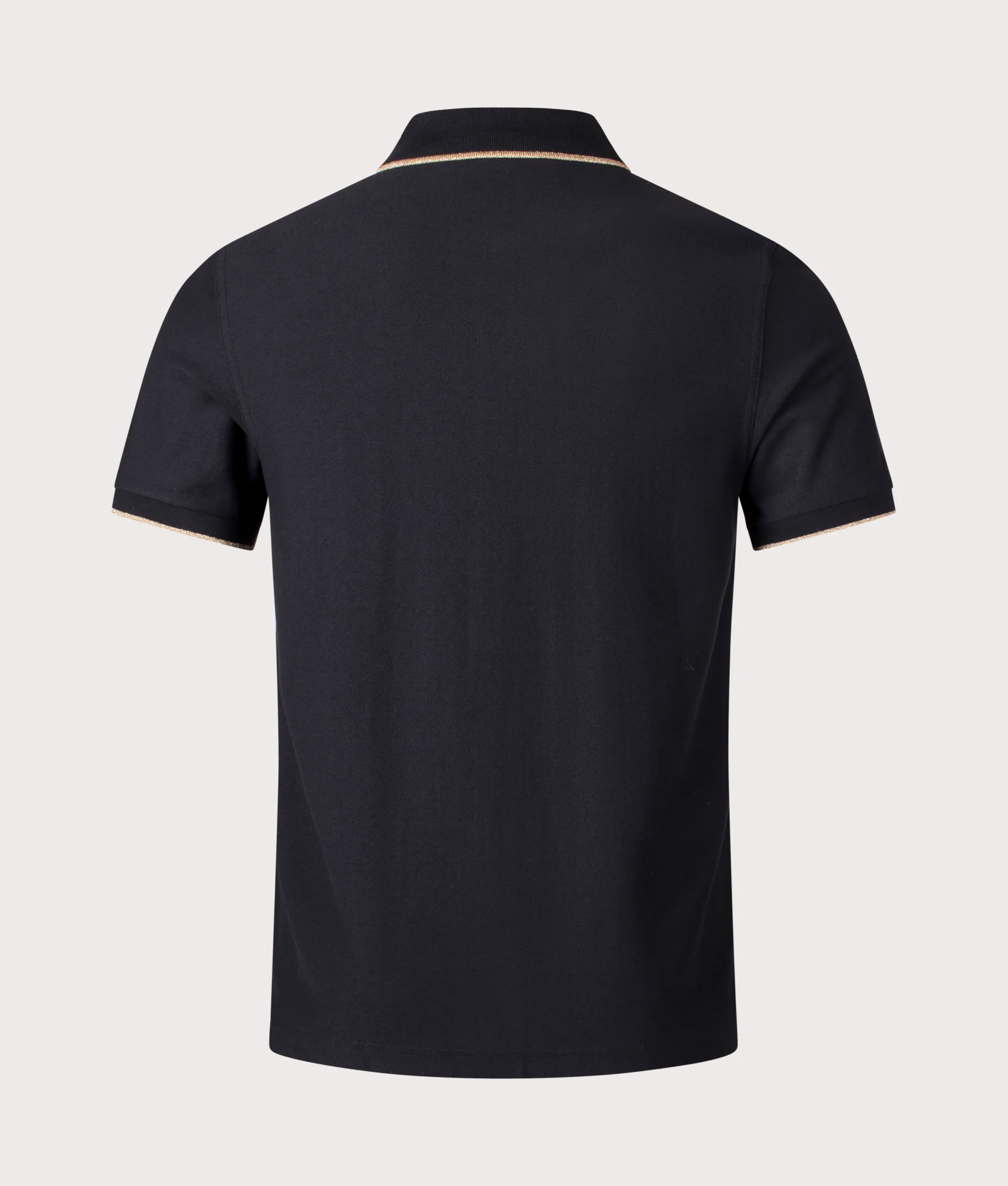Regular Fit Crepe Piqué Zip Neck Polo Shirt - Image 3