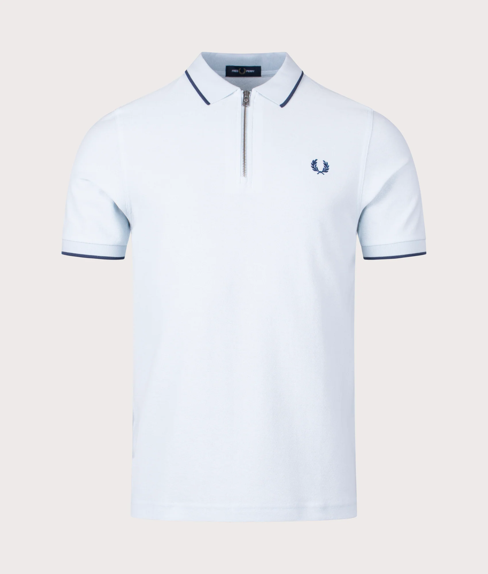 Regular Fit Crepe Piqué Zip Neck Polo Shirt