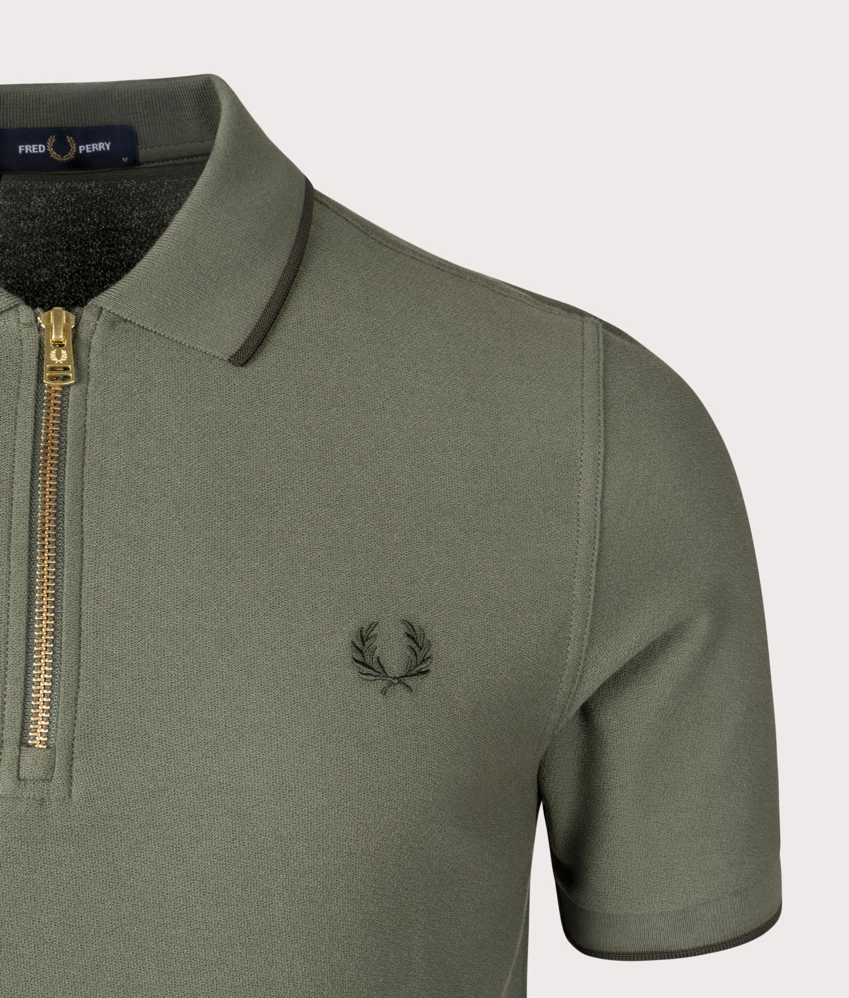 Regular Fit Crepe Piqué Zip Neck Polo Shirt - Image 2