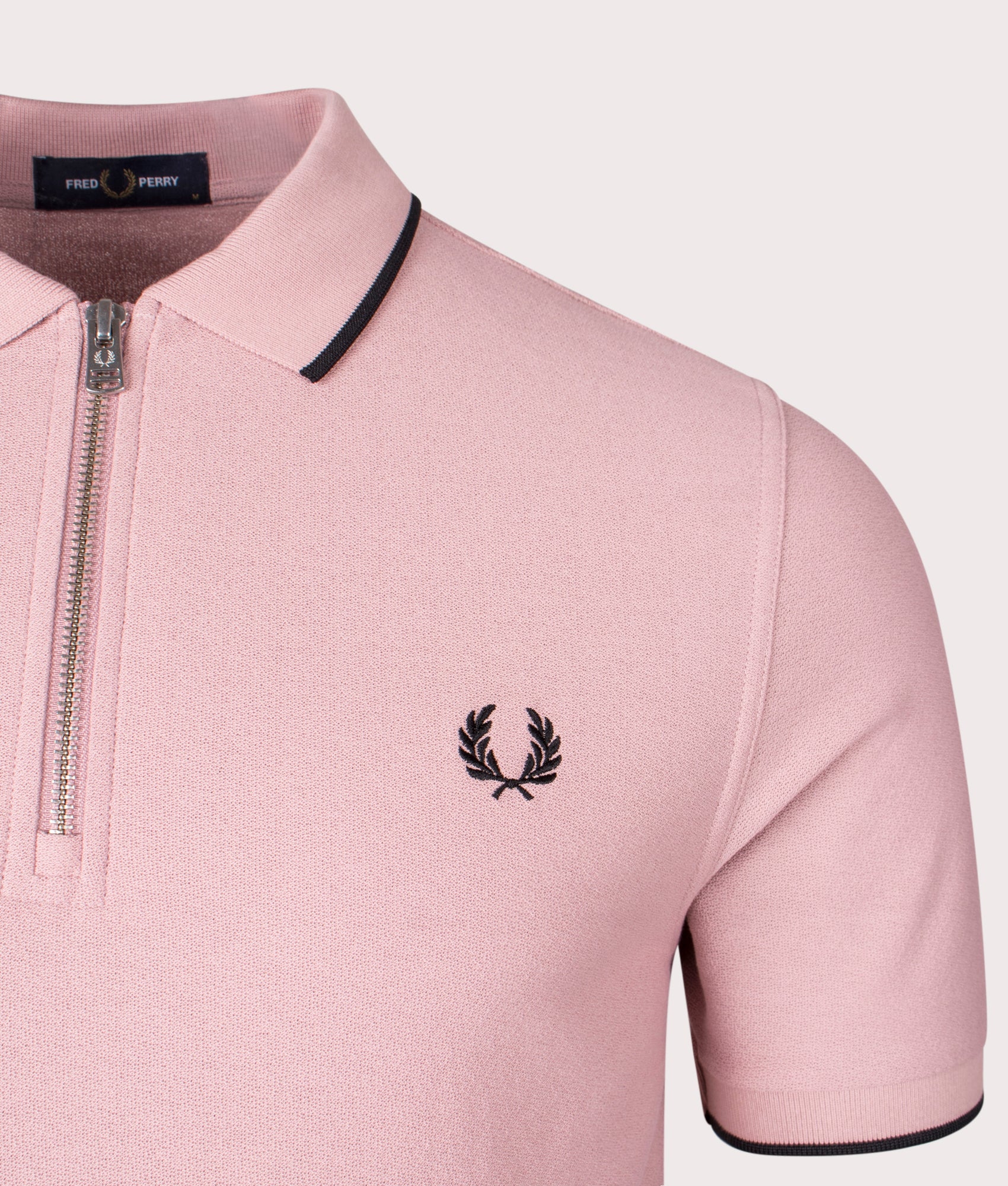 Regular Fit Crepe Piqué Zip Neck Polo Shirt - Image 2