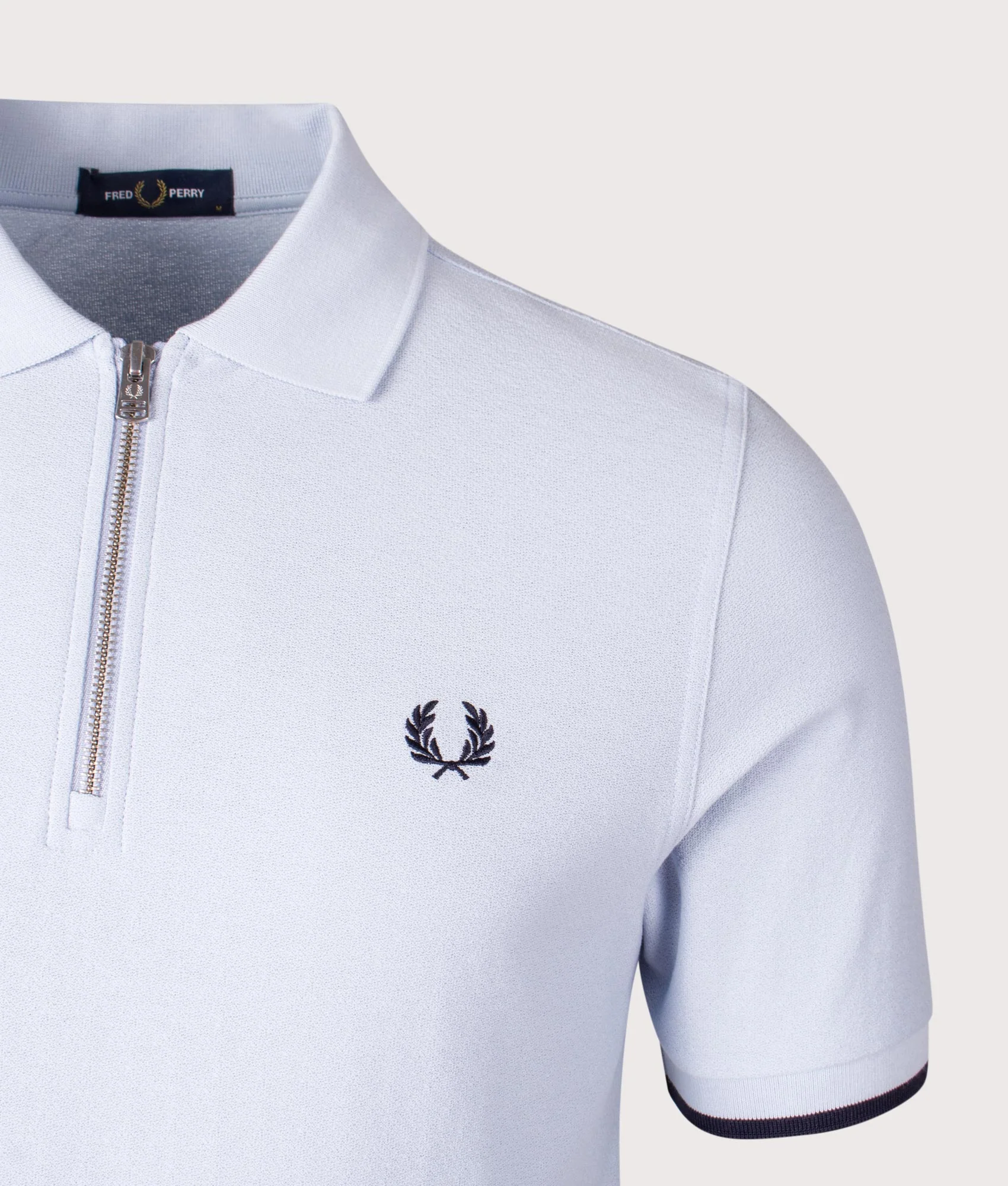 Regular Fit Crepe Piqué Zip Neck Polo Shirt - Image 2