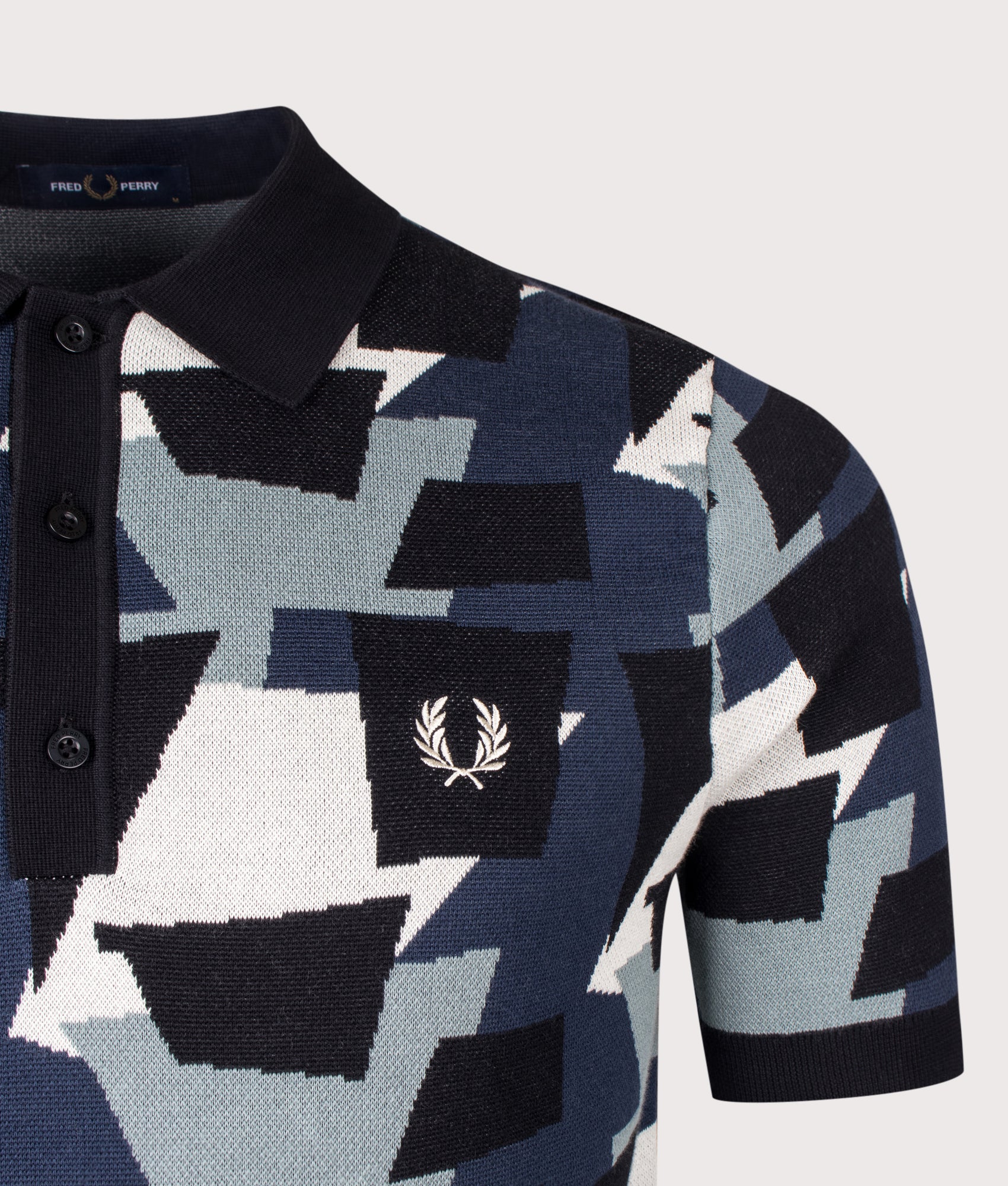 Regular Fit Fragment Jacquard Knit Polo Shirt - Image 3