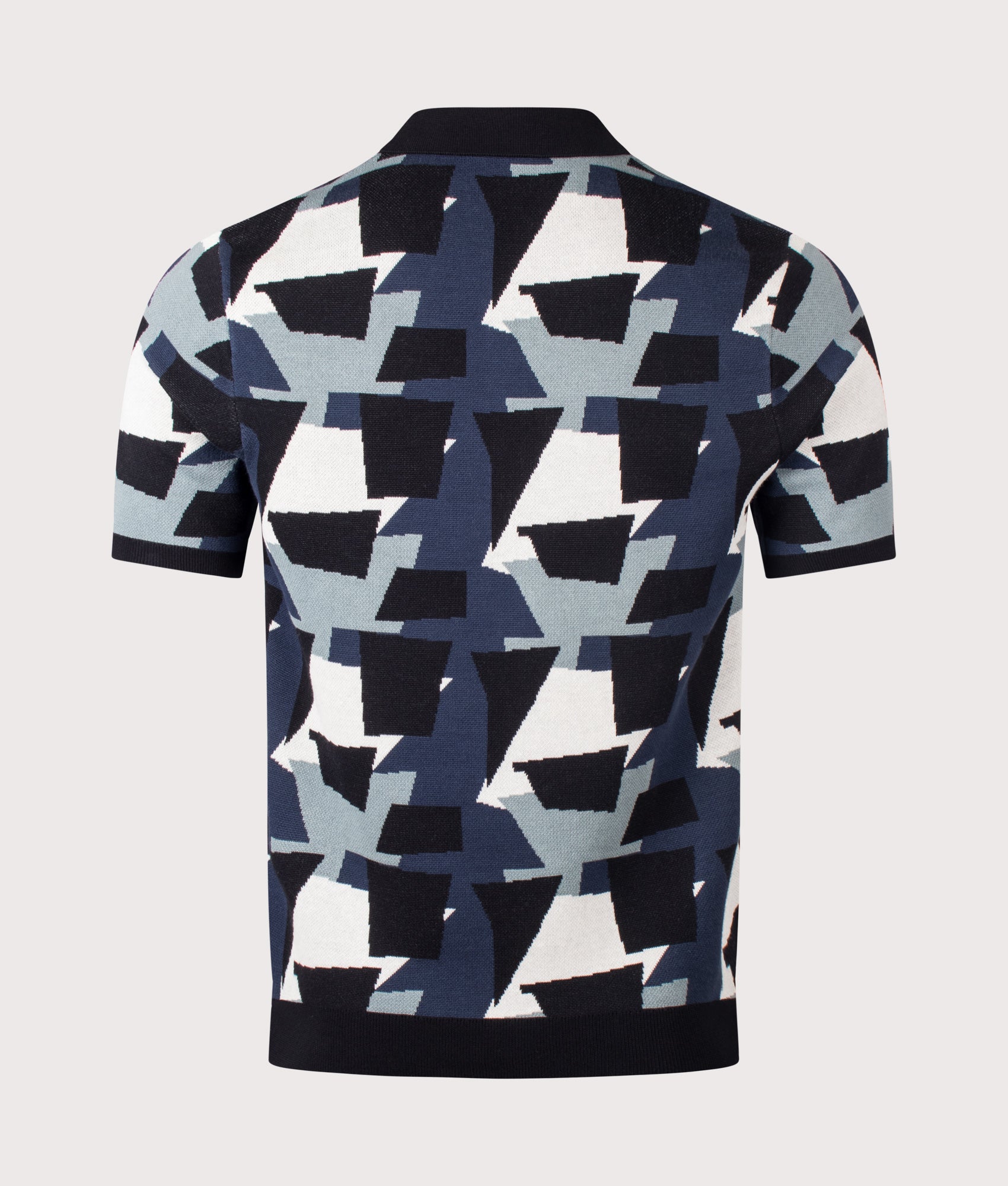Regular Fit Fragment Jacquard Knit Polo Shirt - Image 4