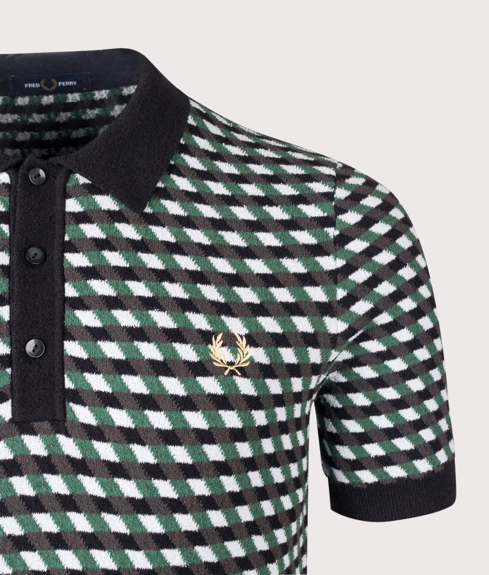 Regular Fit Geometric Knitted Polo Shirt - Image 3