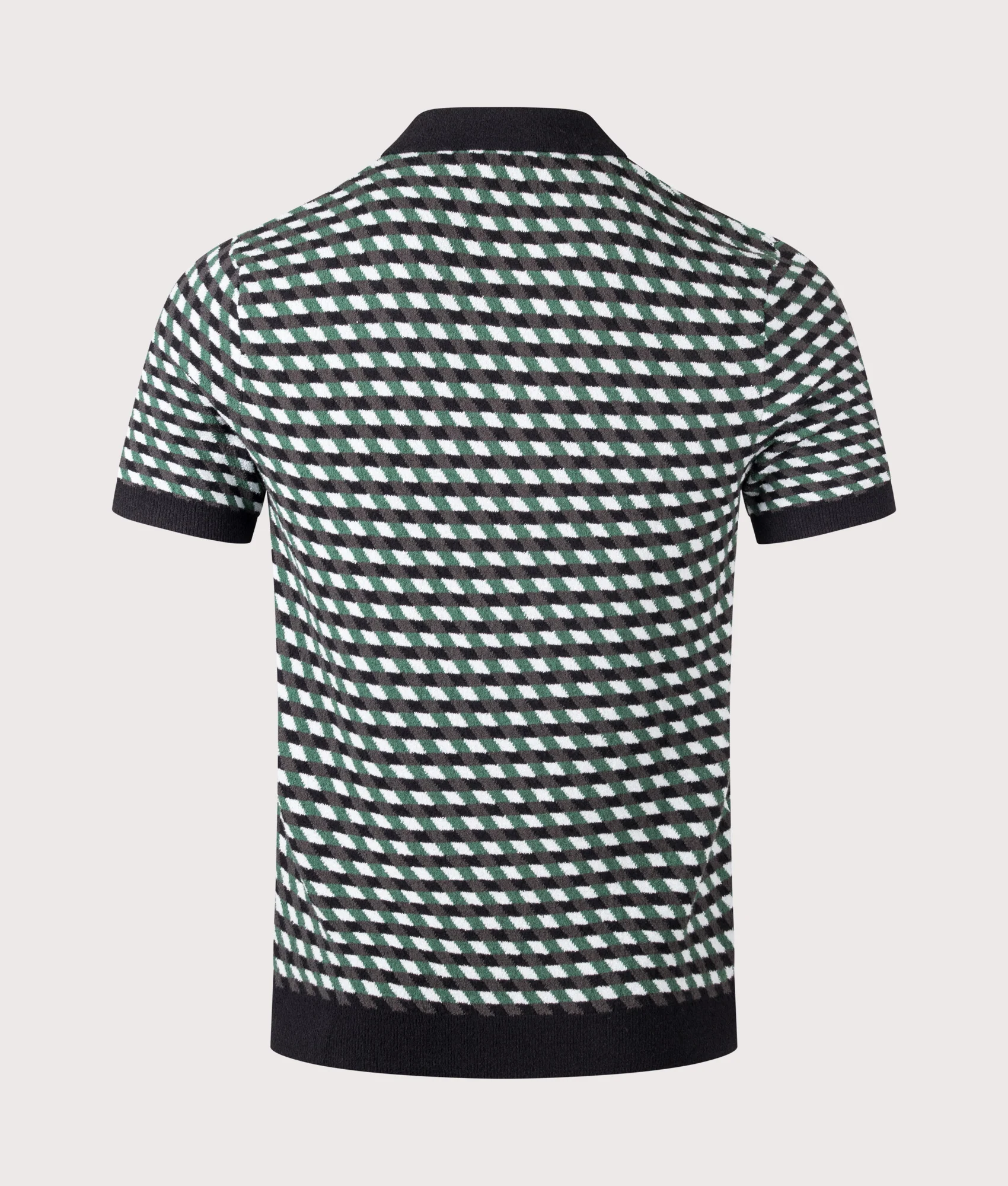 Regular Fit Geometric Knitted Polo Shirt - Image 4