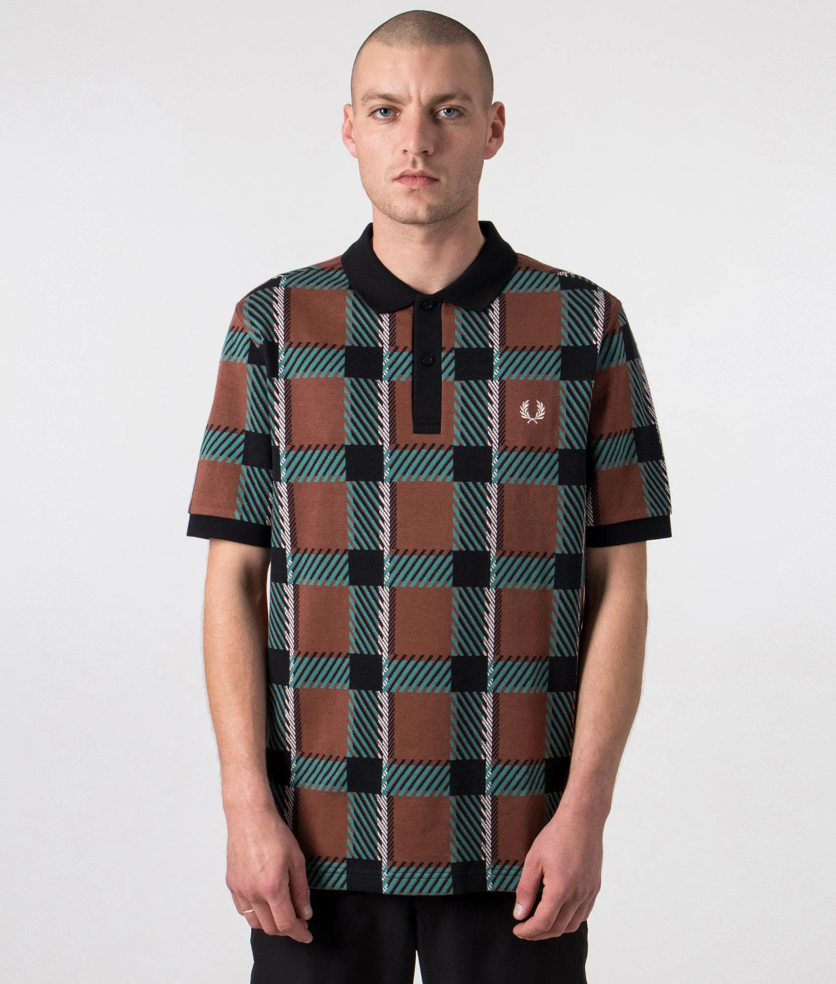 Regular Fit Glitch Tartan Polo Shirt