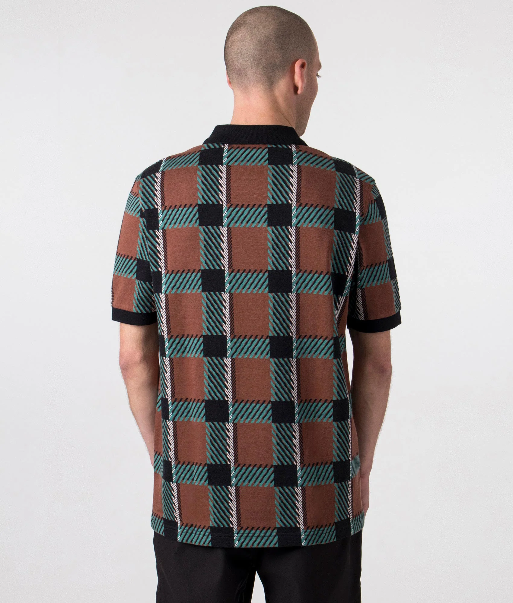 Regular Fit Glitch Tartan Polo Shirt - Image 3