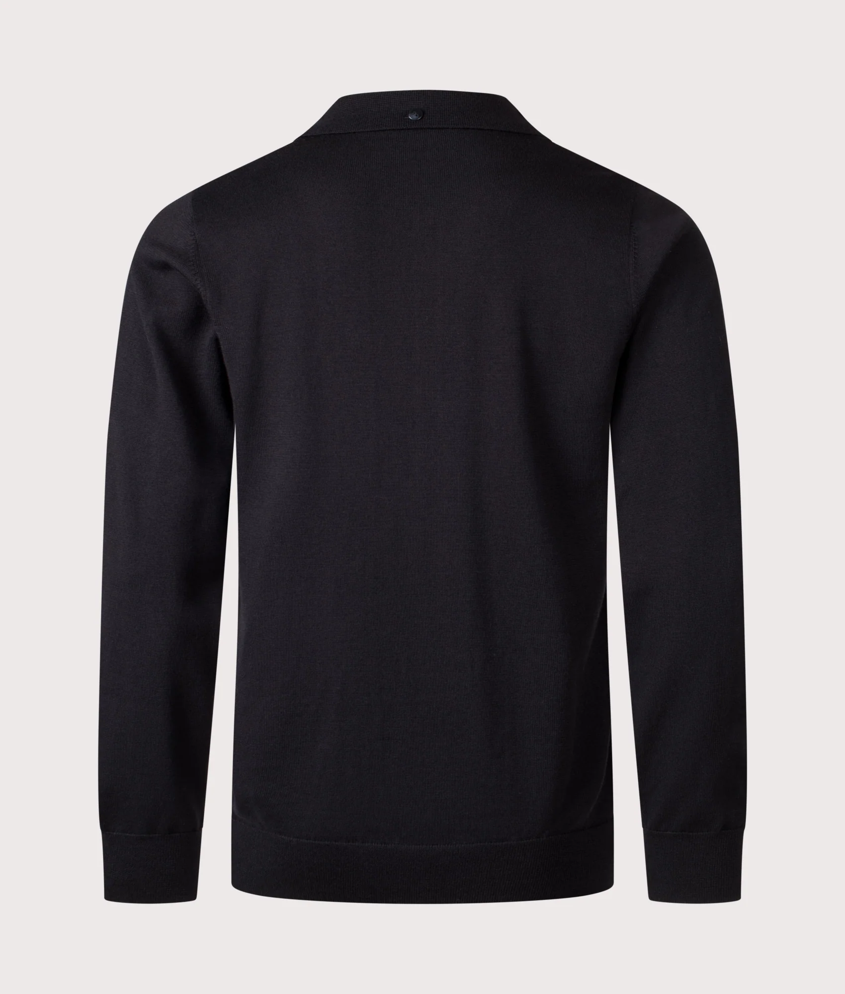 Regular Fit Long Sleeve Cable Knitted Polo Shirt - Image 3