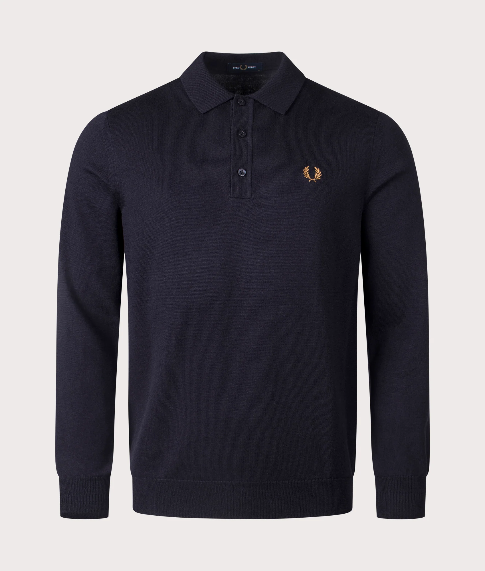 Regular Fit Long Sleeve Knitted Polo Shirt