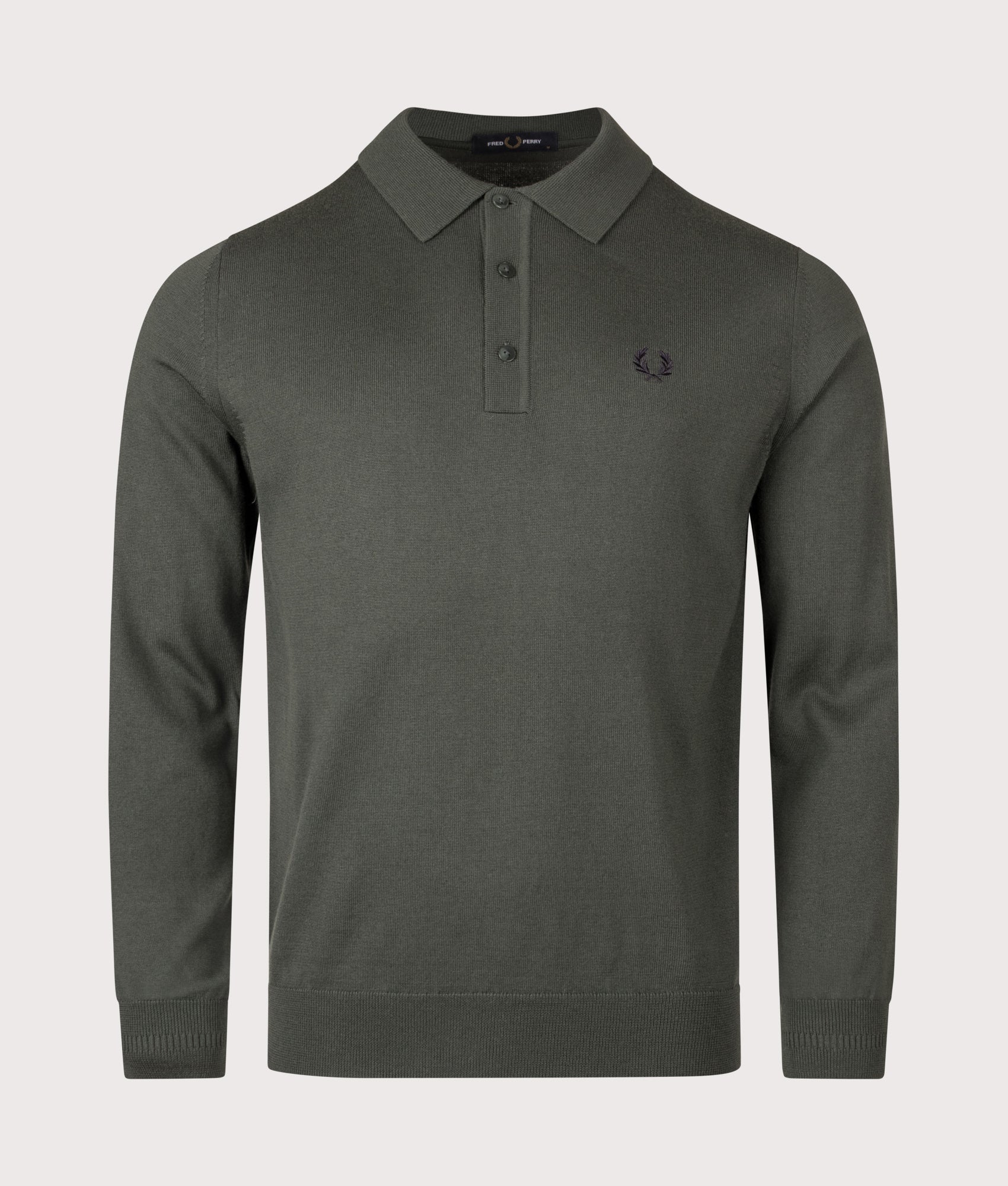 Regular Fit Long Sleeve Knitted Polo Shirt