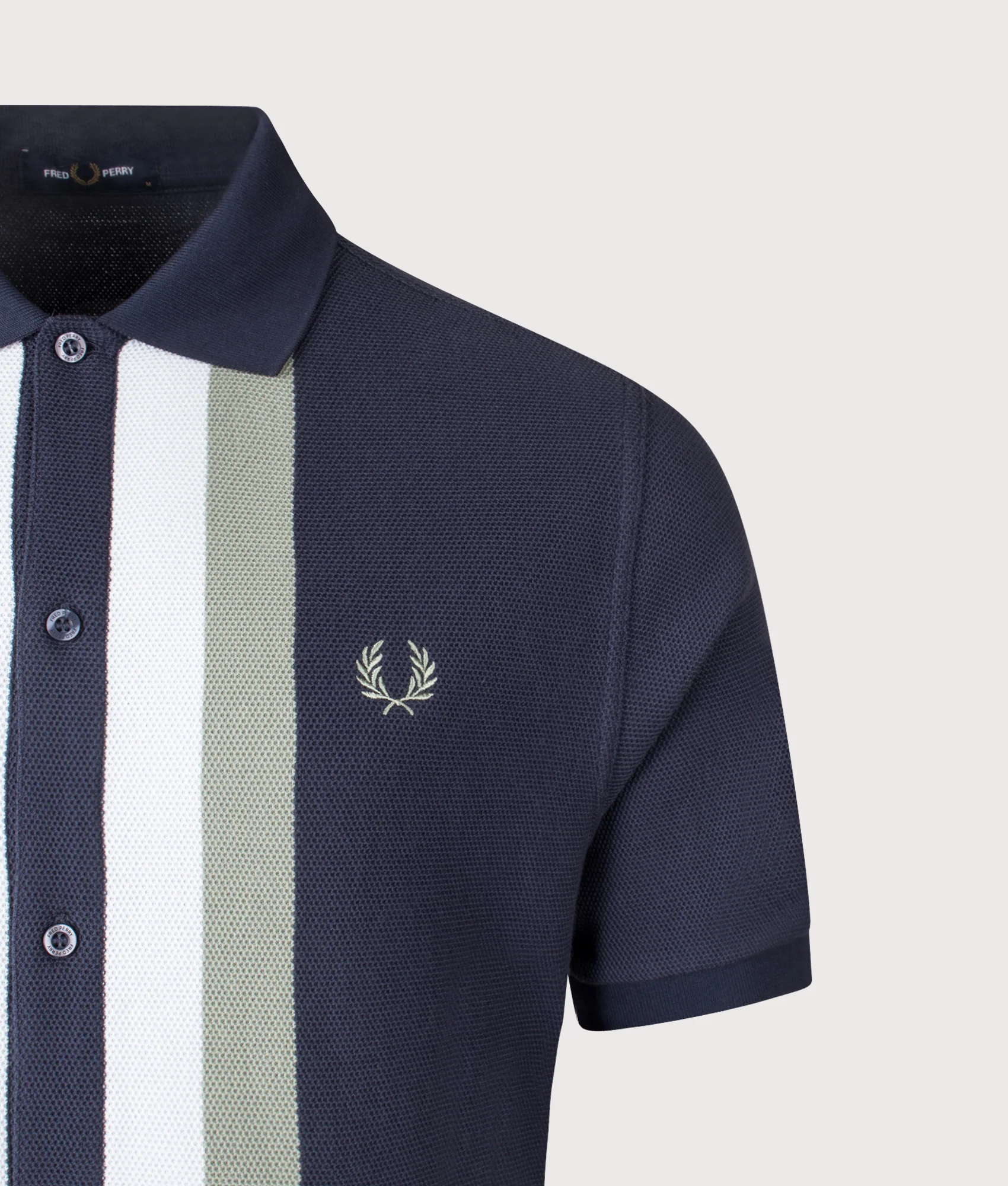 Regular Fit Panelled Button Through Polo Shirt - Image 2