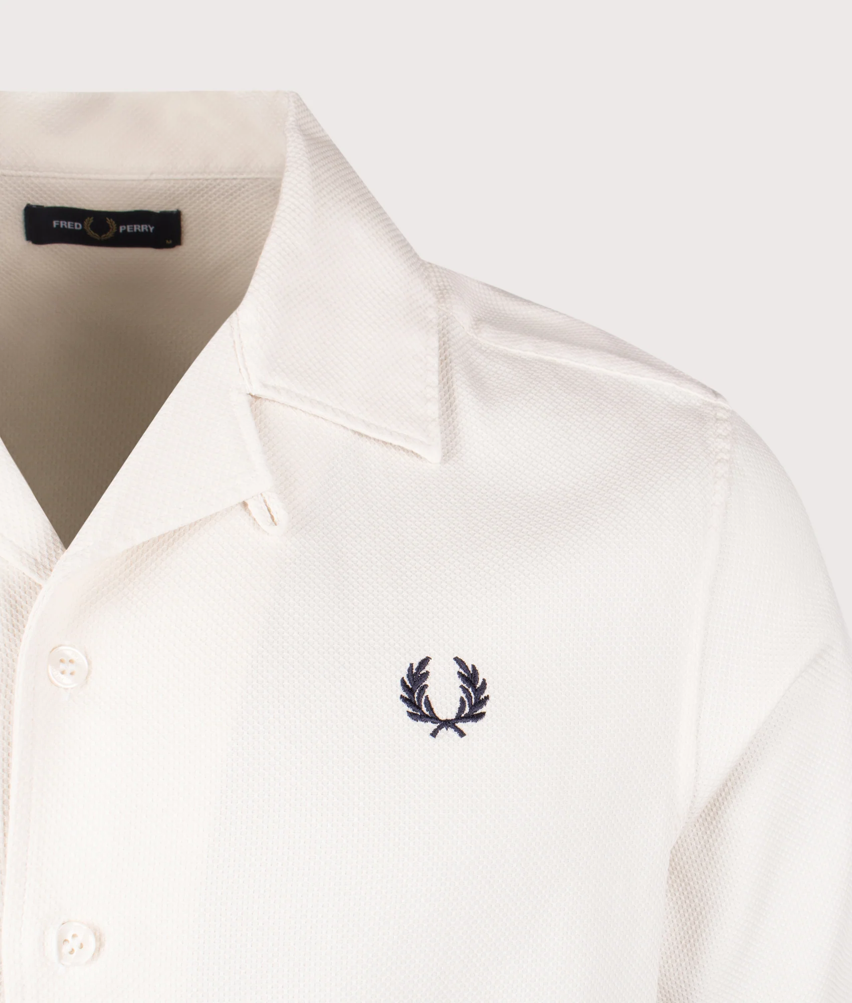 Regular Fit Piqué Texture Revere Collar Shirt - Image 2