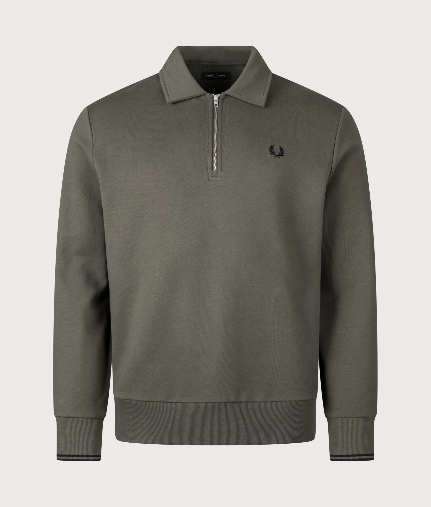 Relaxed Fit Collared Quarter Zip Sweatshirt