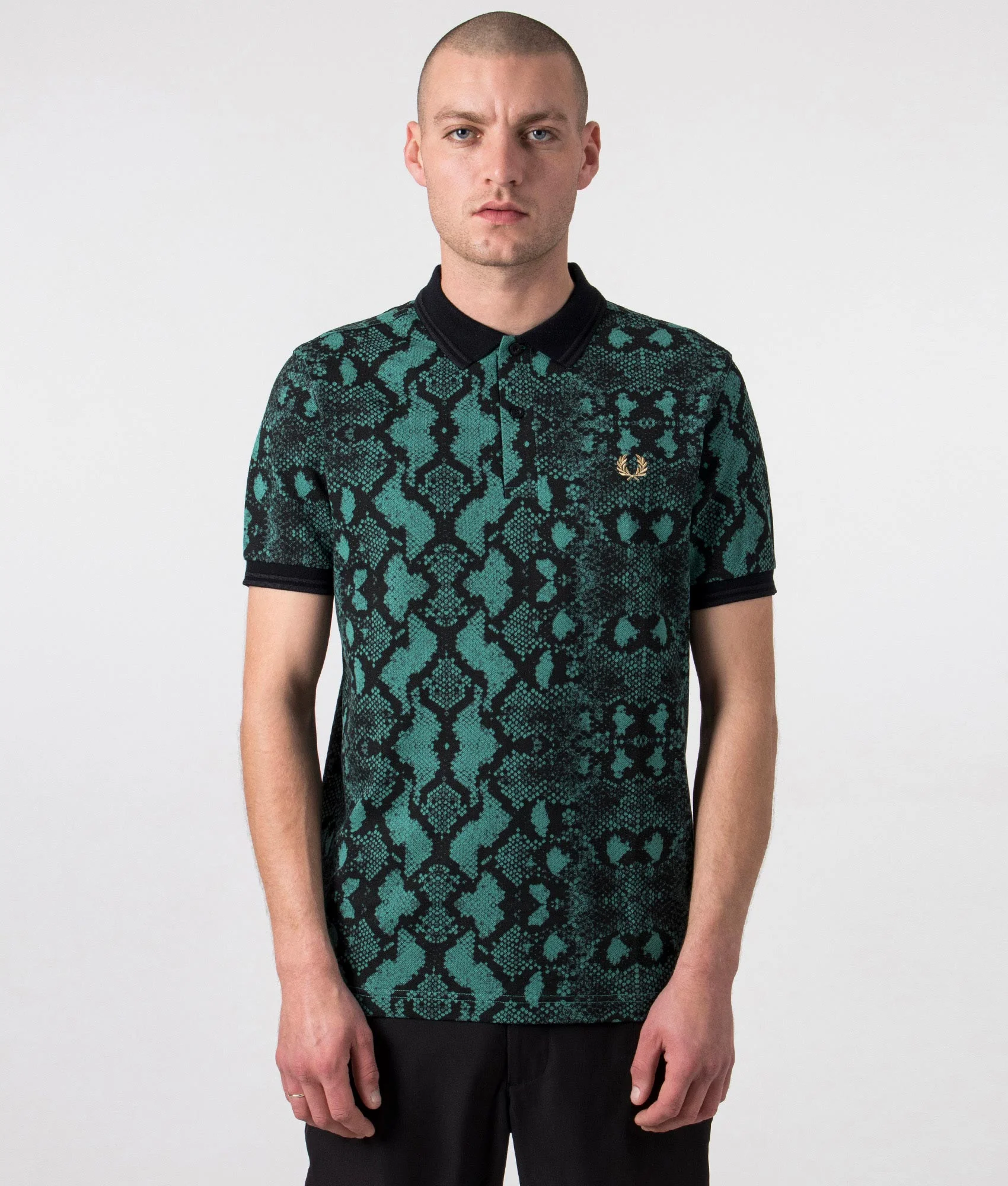 Regular Fit Snake Print Fred Perry Polo Shirt