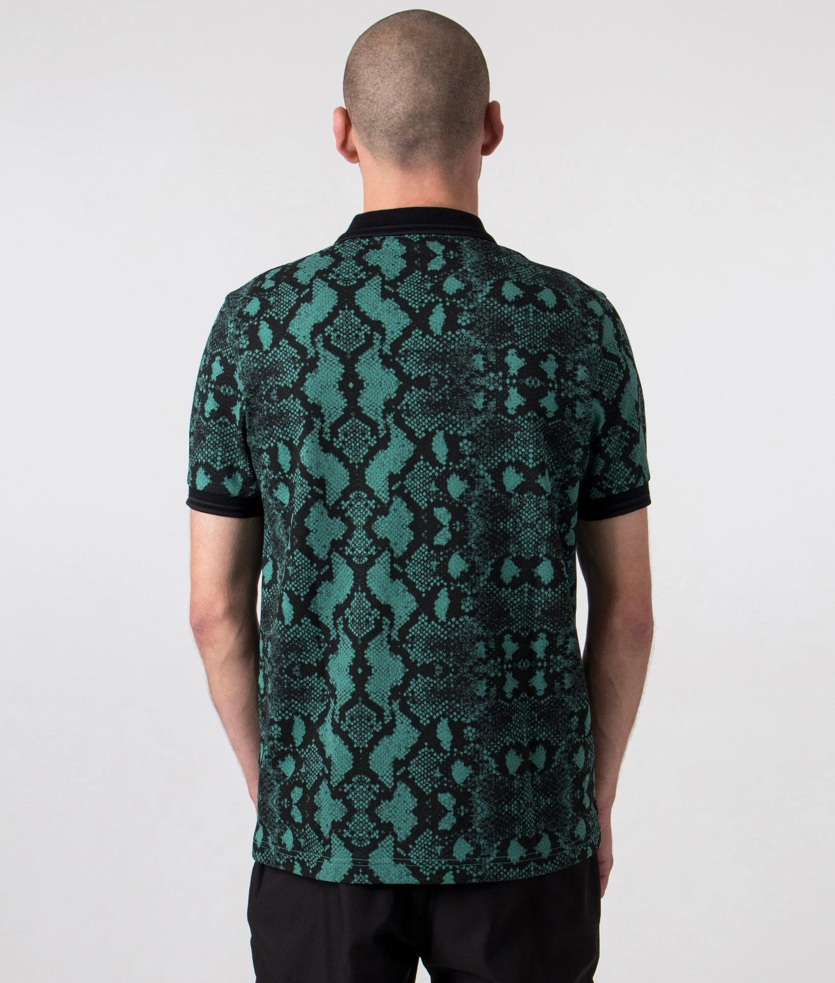 Regular Fit Snake Print Fred Perry Polo Shirt - Image 3