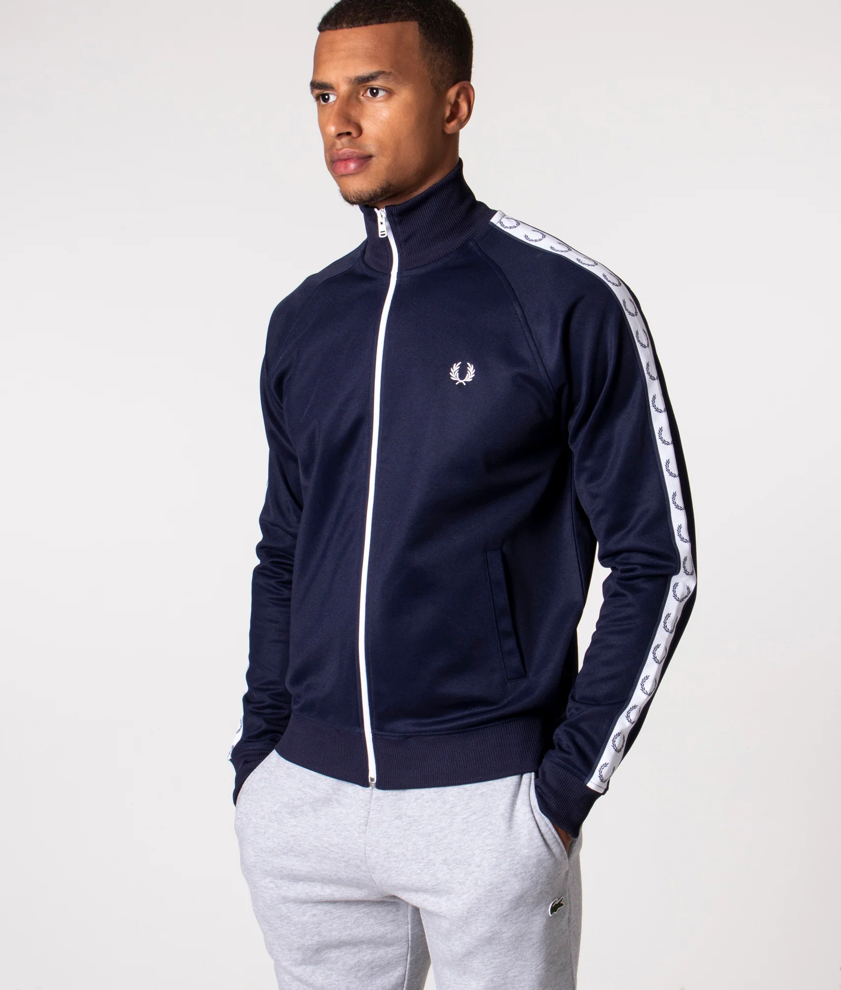 Regular Fit Zip Through Taped Track Top - Image 5
