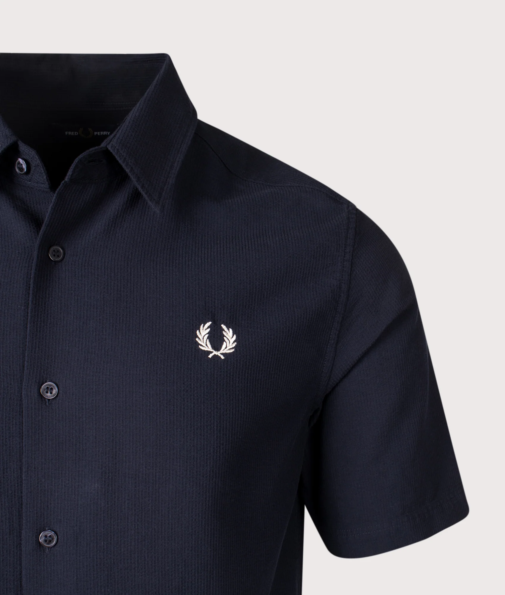 Regular Fit Textured Short Sleeve Seersucker Shirt - Image 2