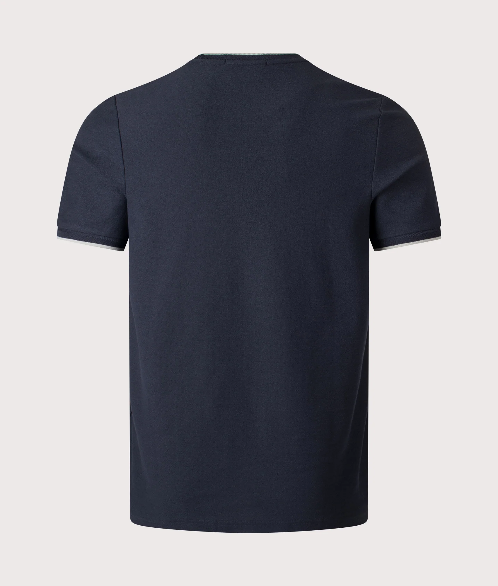 Regular Fit Trim Detail Crepe Piqué T-Shirt - Image 3