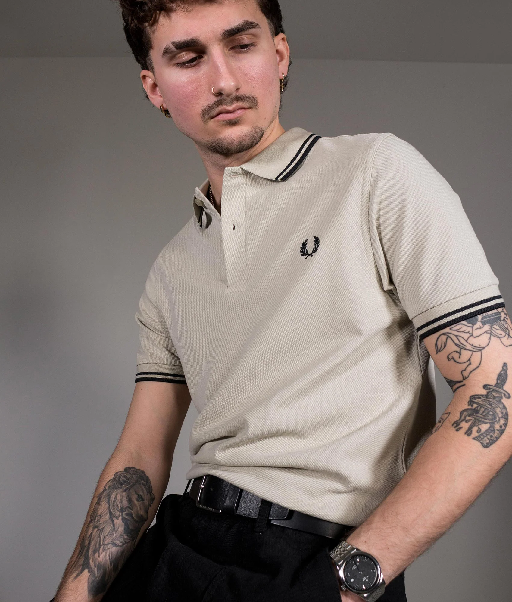 Regular Fit Twin Tipped Fred Perry Polo Shirt - Image 2