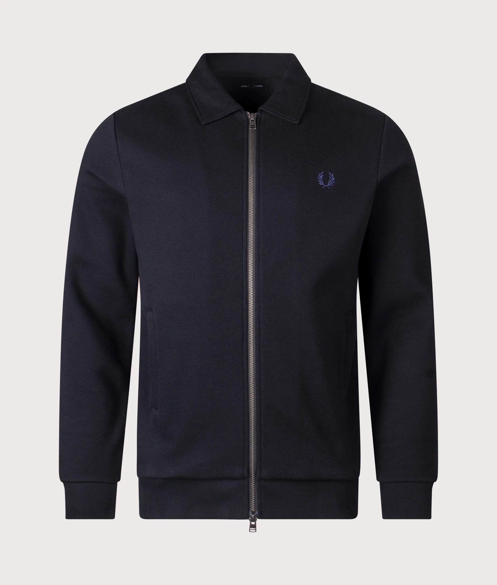 Regular Fit Zip Through Collared Sweatshirt