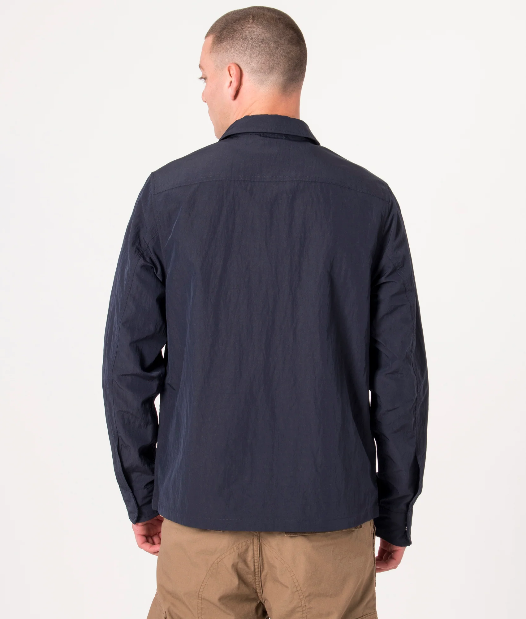 Regular Fit Zip Through Lightweight Textured Overshirt - Image 5