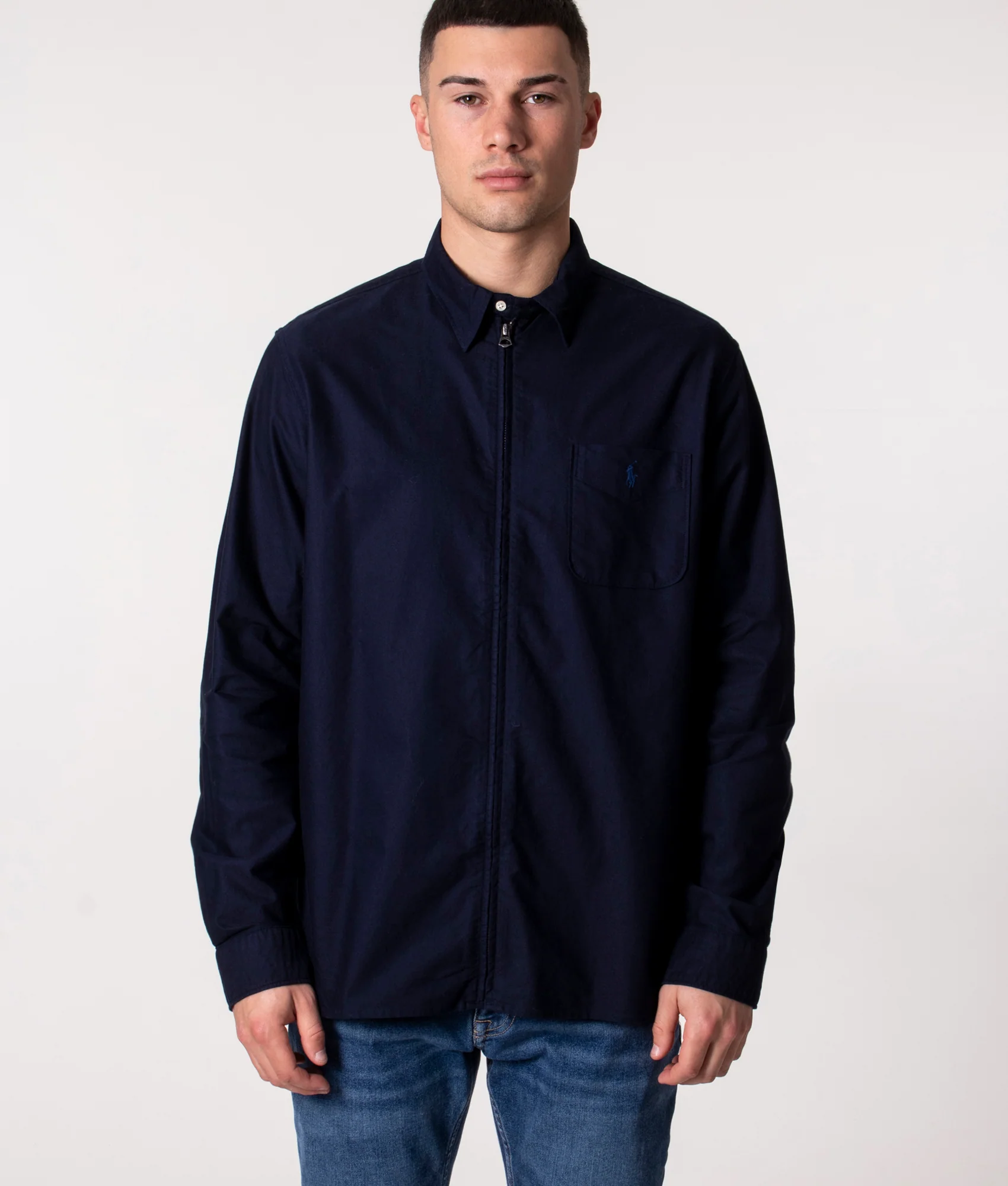Classic Fit Garment Dyed Oxford Overshirt - Image 3