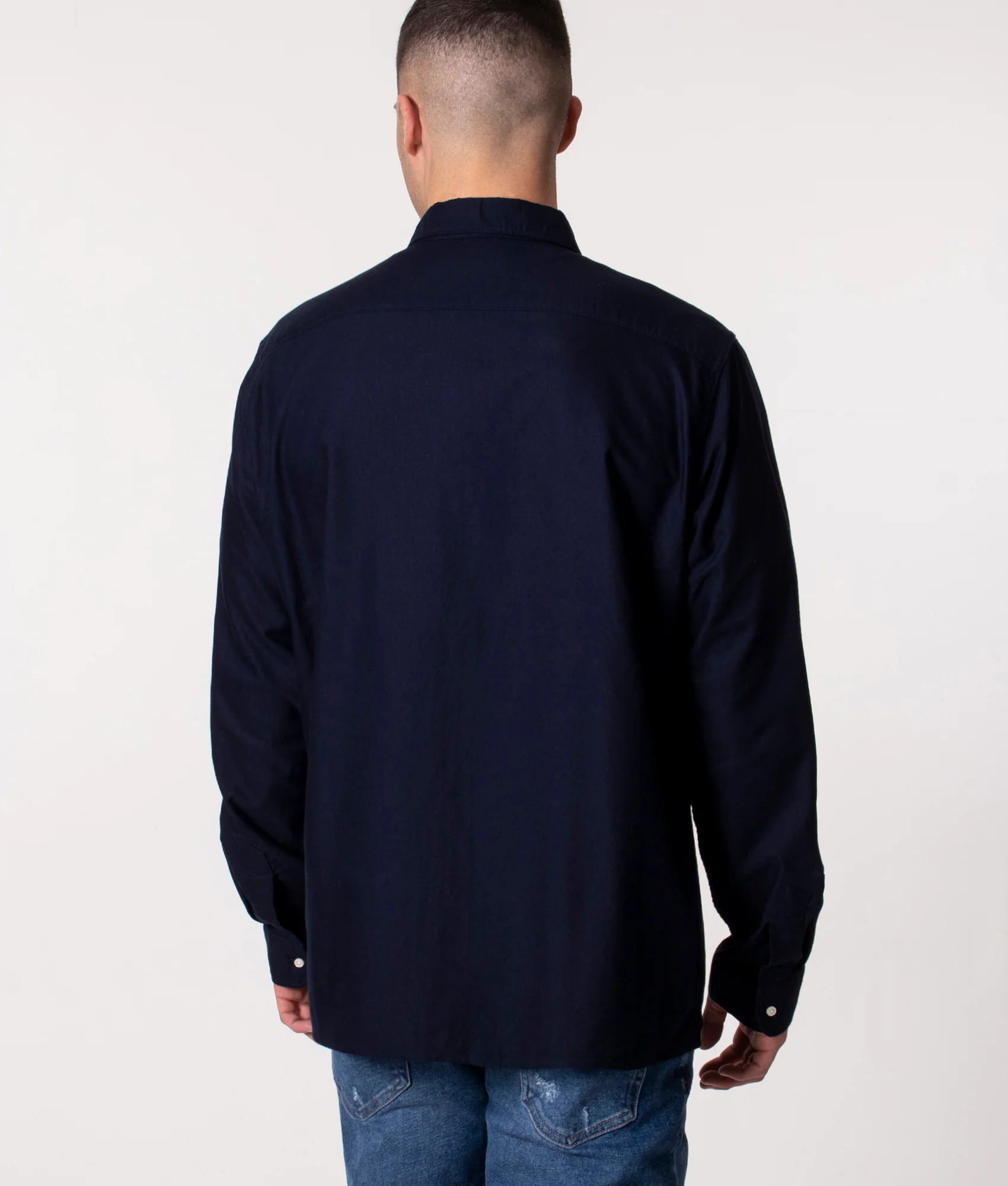 Classic Fit Garment Dyed Oxford Overshirt - Image 5