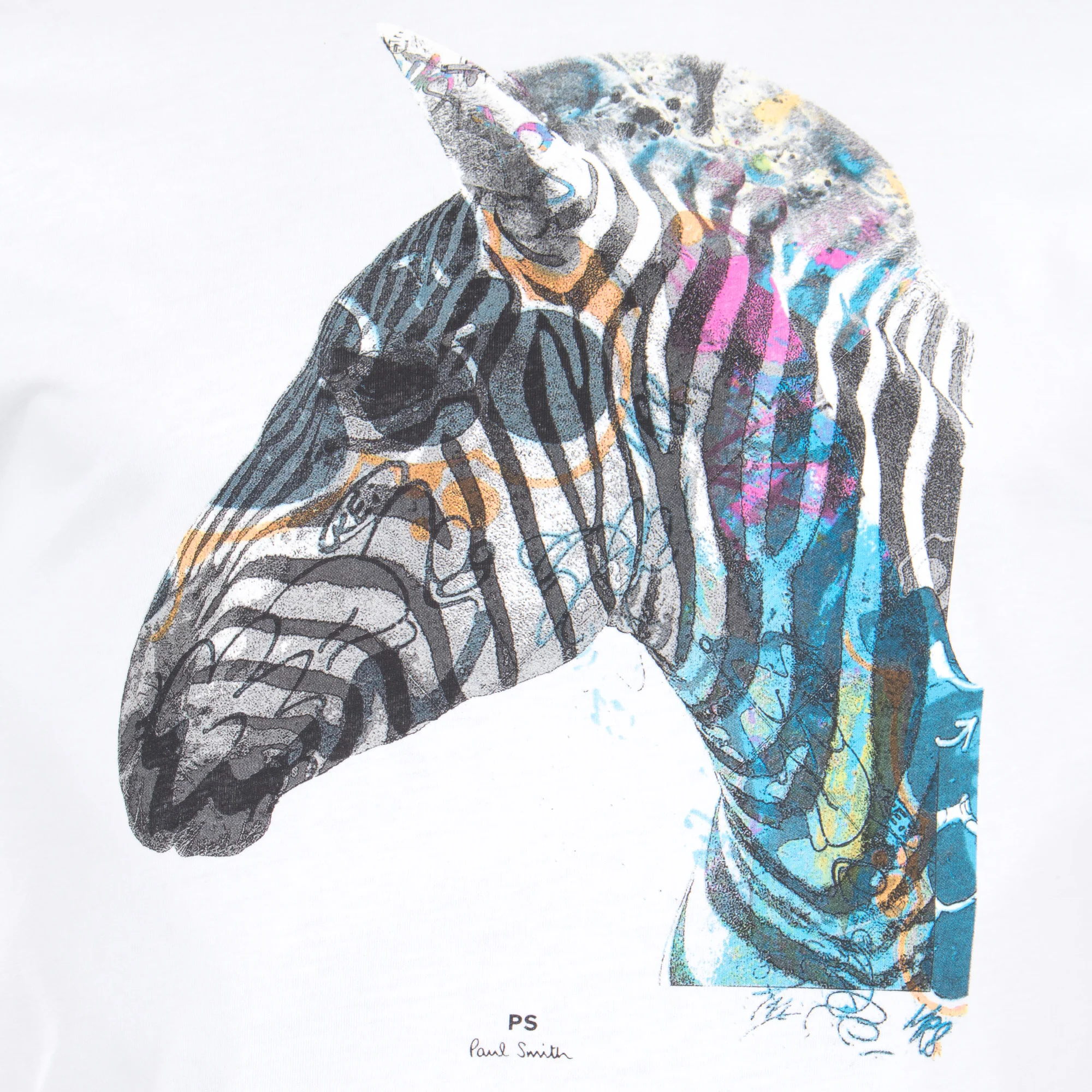 Regular Fit Graffiti zebra t-shirt in white - Image 2