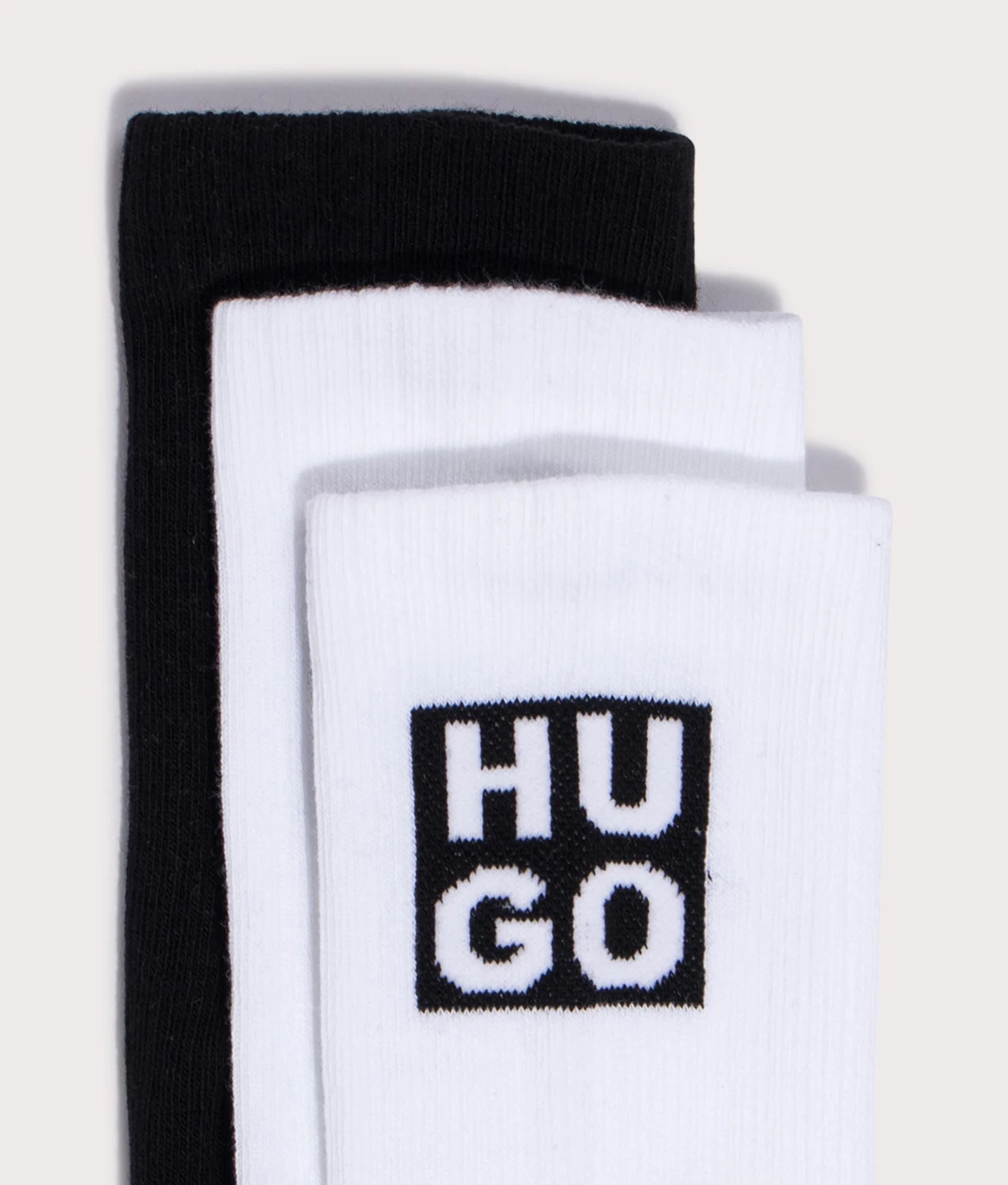 Three Pack of Regular Length Rib Logo Socks - Image 3
