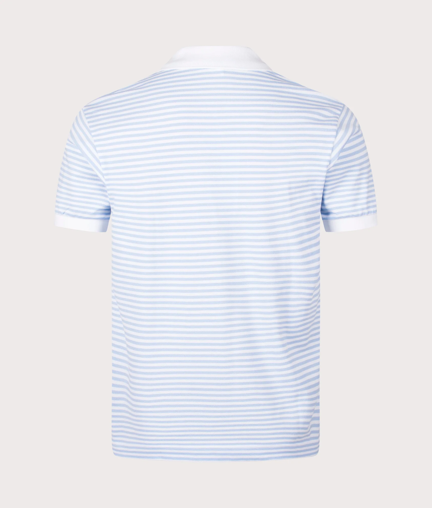 Ribbed Collar Striped Polo Shirt - Image 3