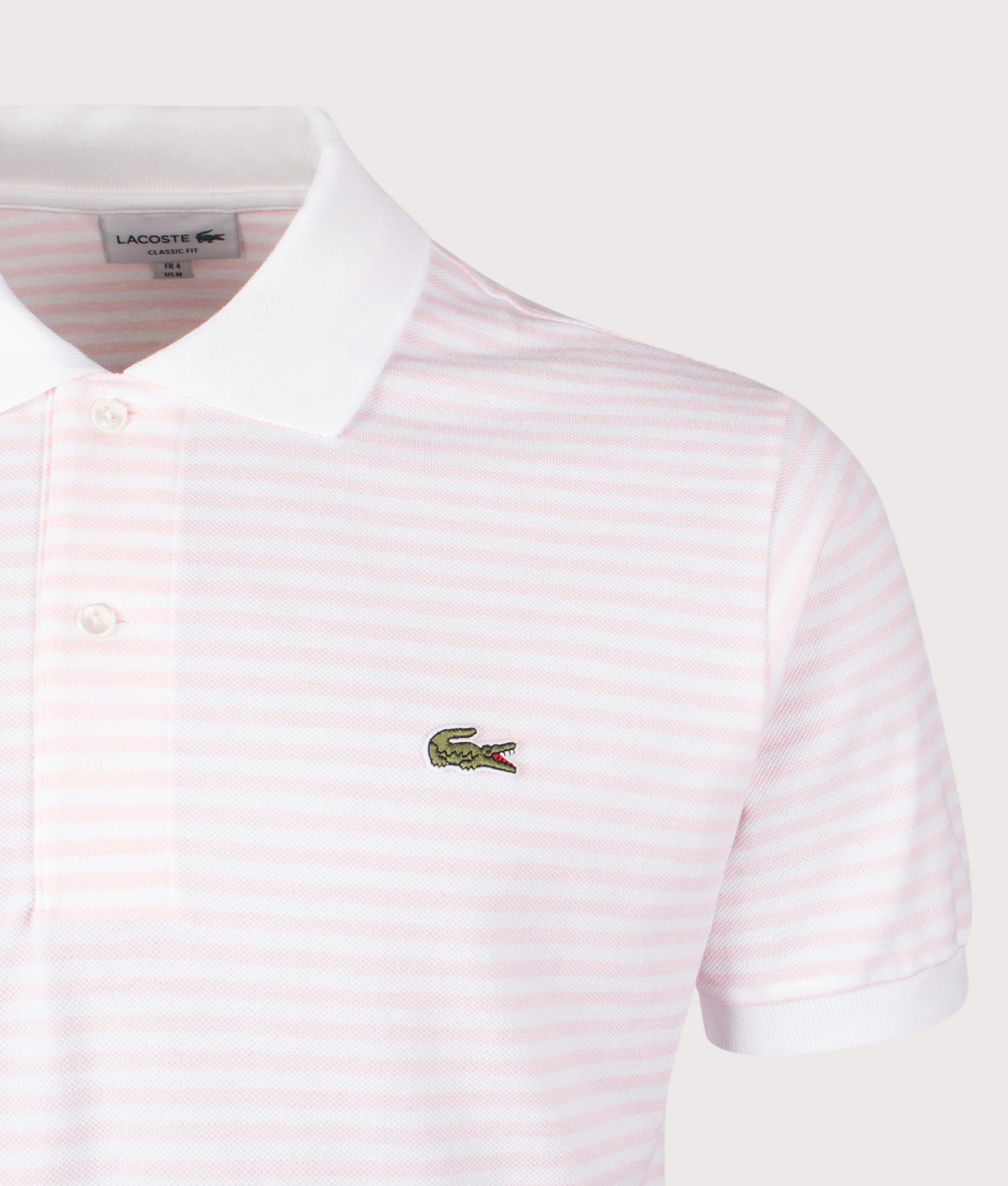 Ribbed Collar Striped Polo Shirt - Image 2