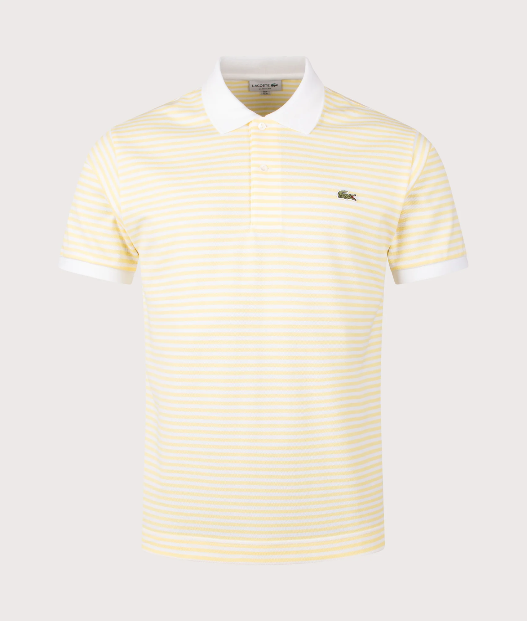 Ribbed Collar Striped Polo Shirt