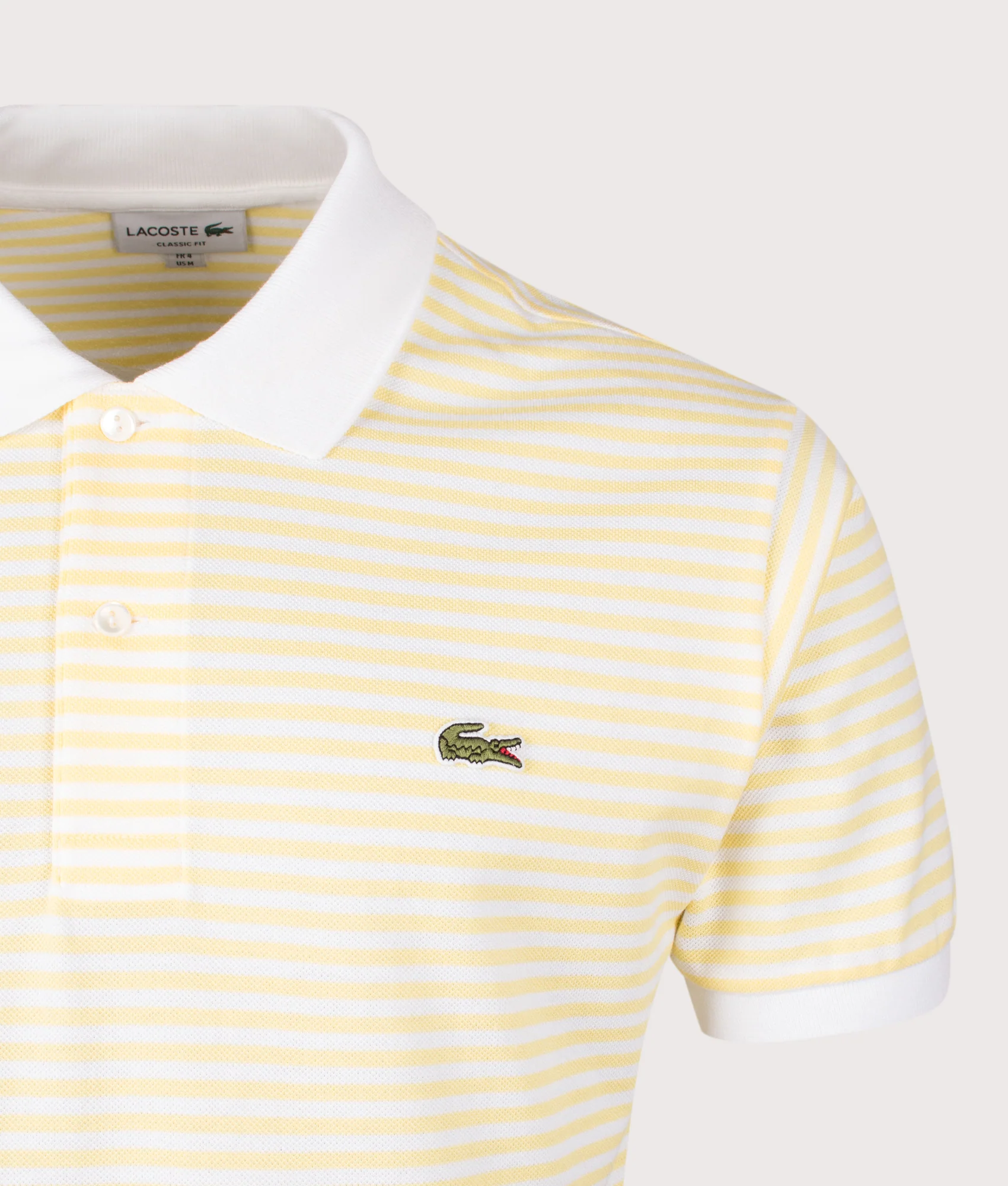 Ribbed Collar Striped Polo Shirt - Image 2