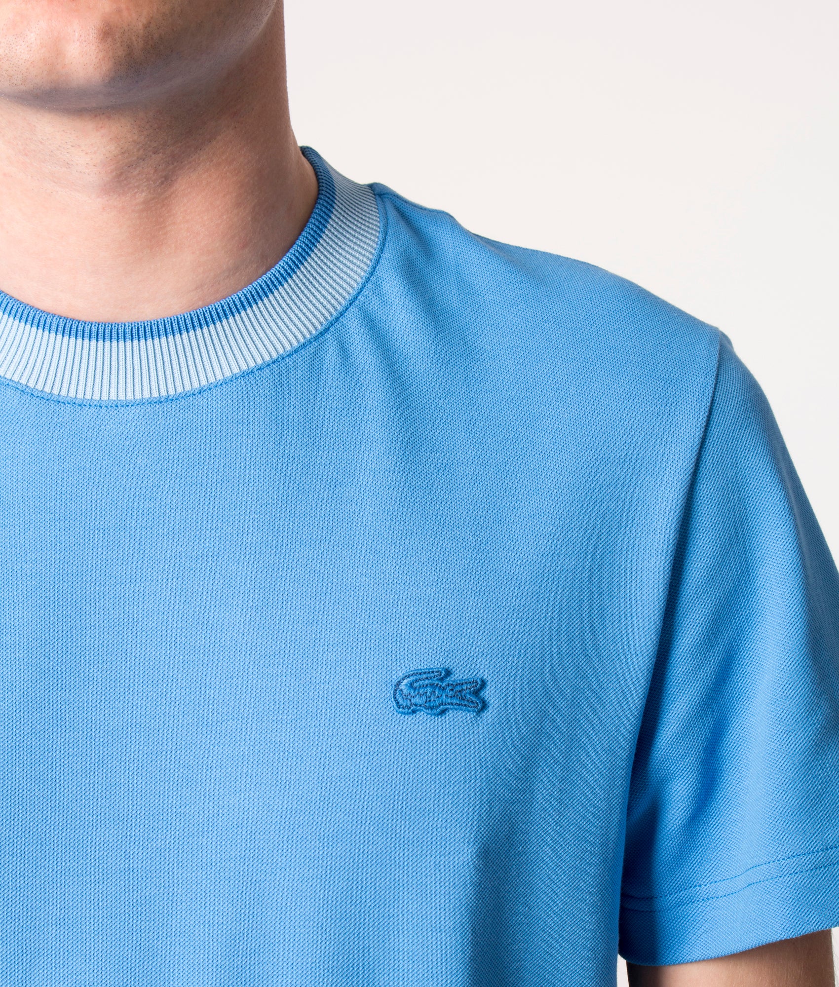 Stretch Piqué Striped Collar T-Shirt - Image 2
