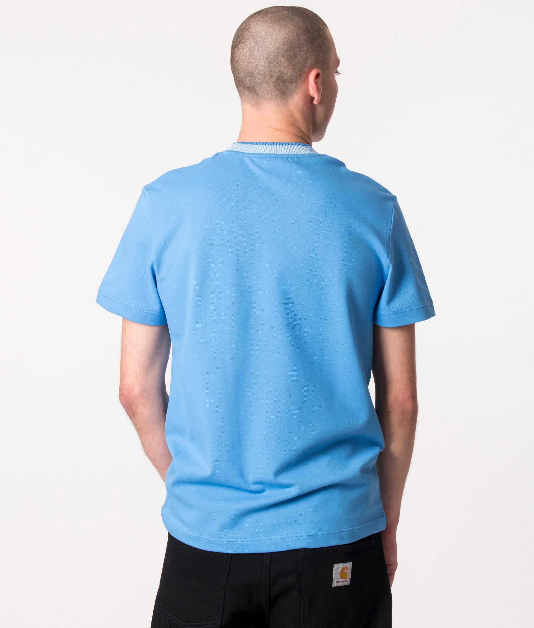Stretch Piqué Striped Collar T-Shirt - Image 3
