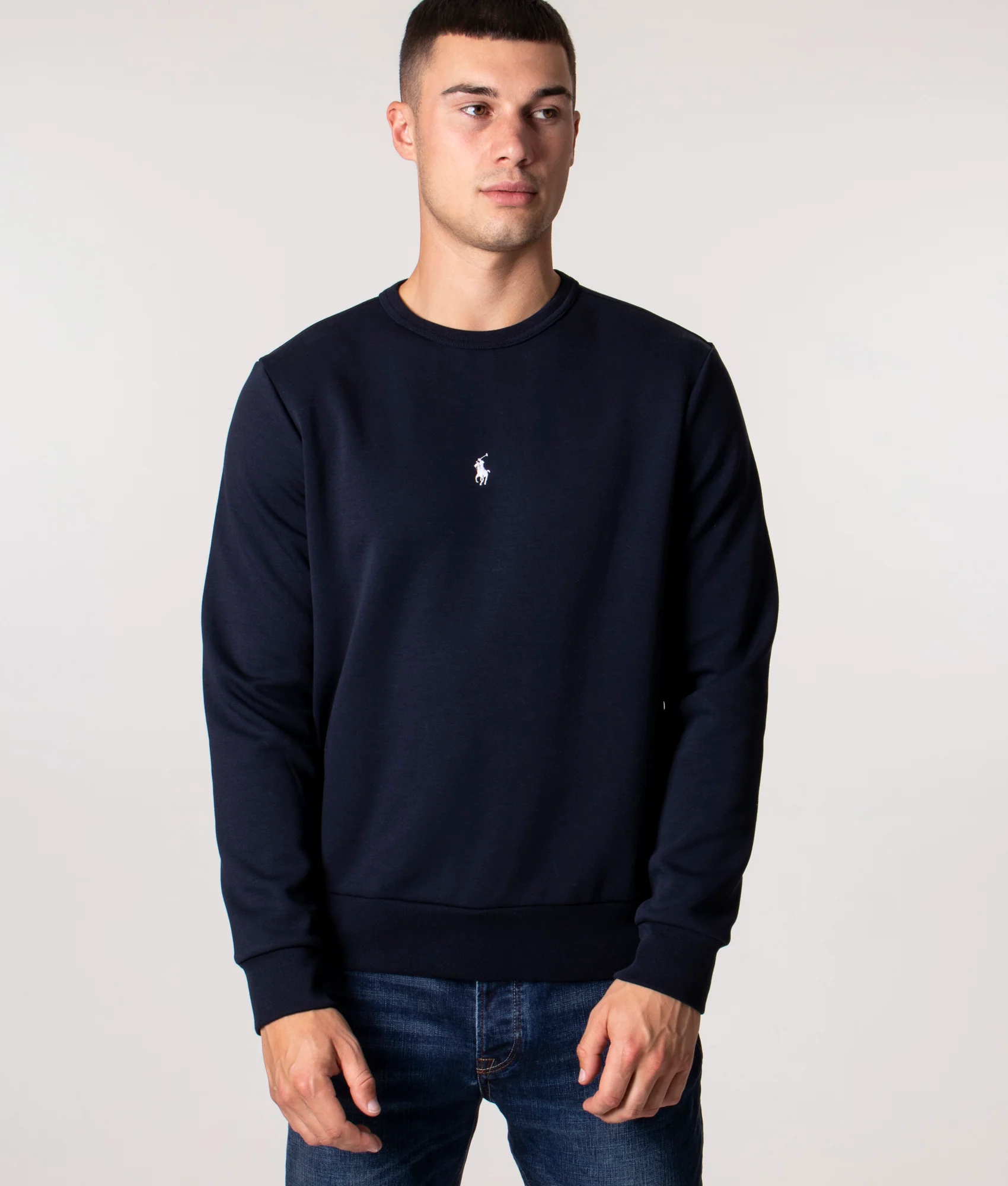 Relaxed Fit Double Knit Centre Logo Sweatshirt - Image 2