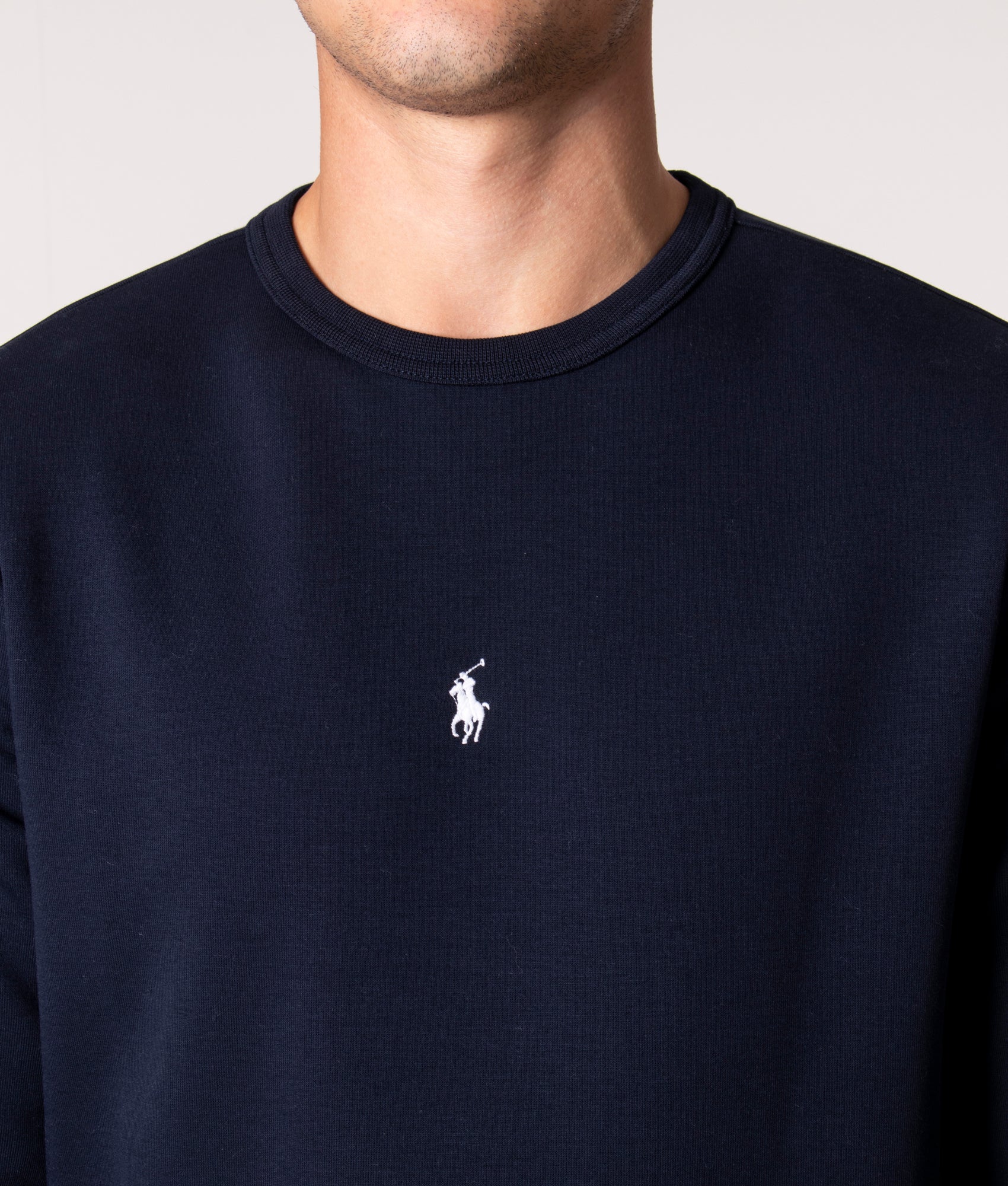 Relaxed Fit Double Knit Centre Logo Sweatshirt - Image 3