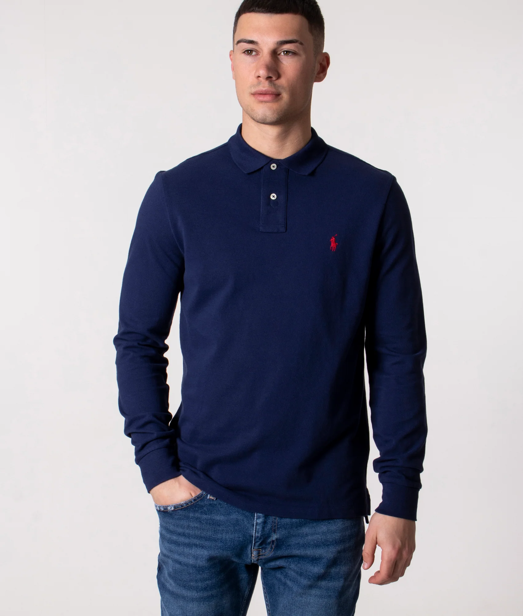Custom Slim Fit Long Sleeve Polo Shirt - Image 2