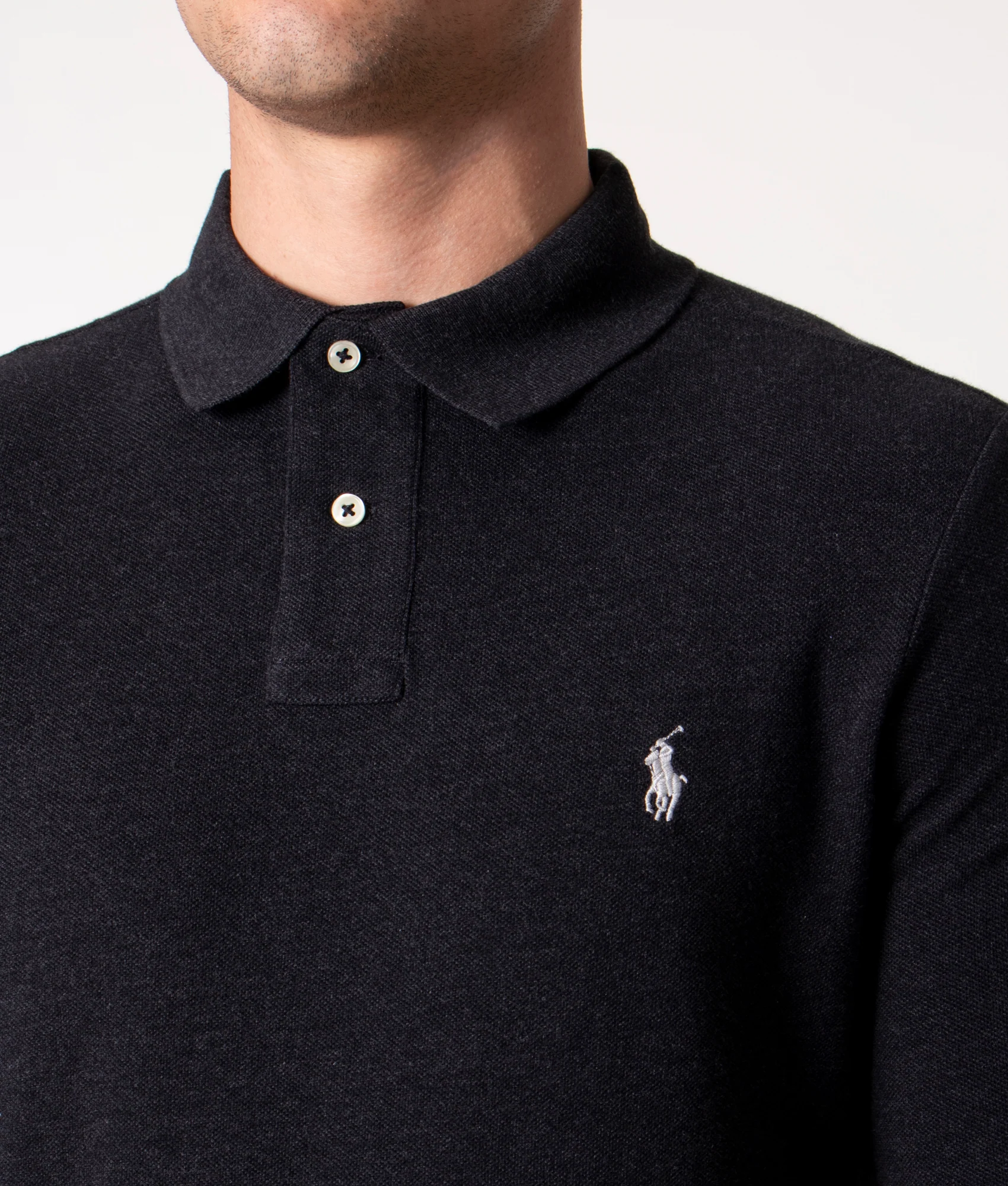 Custom Slim Fit Long Sleeve Polo Shirt - Image 3