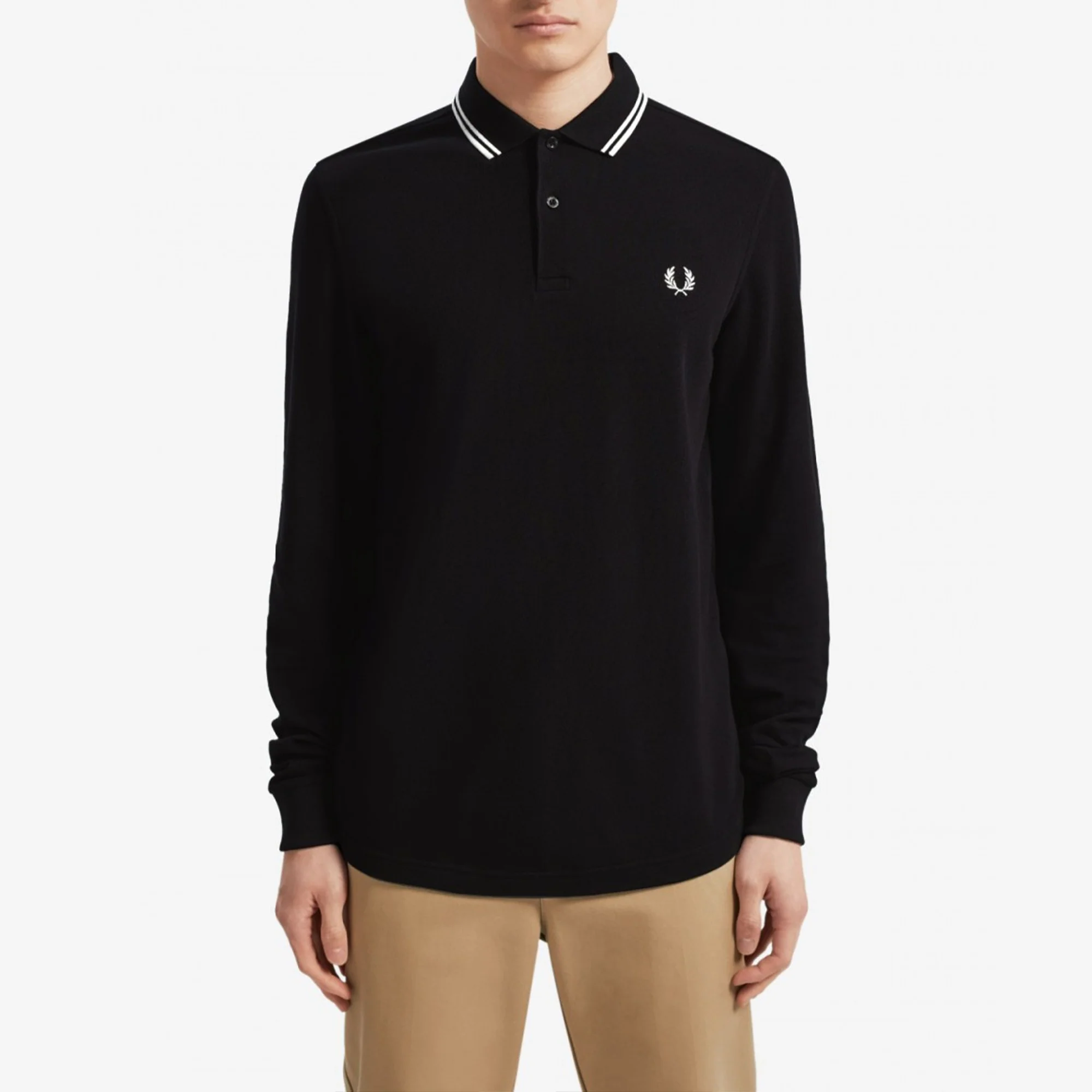 Regular Fit Long Sleeve Twin Tipped Polo Shirt - Image 2
