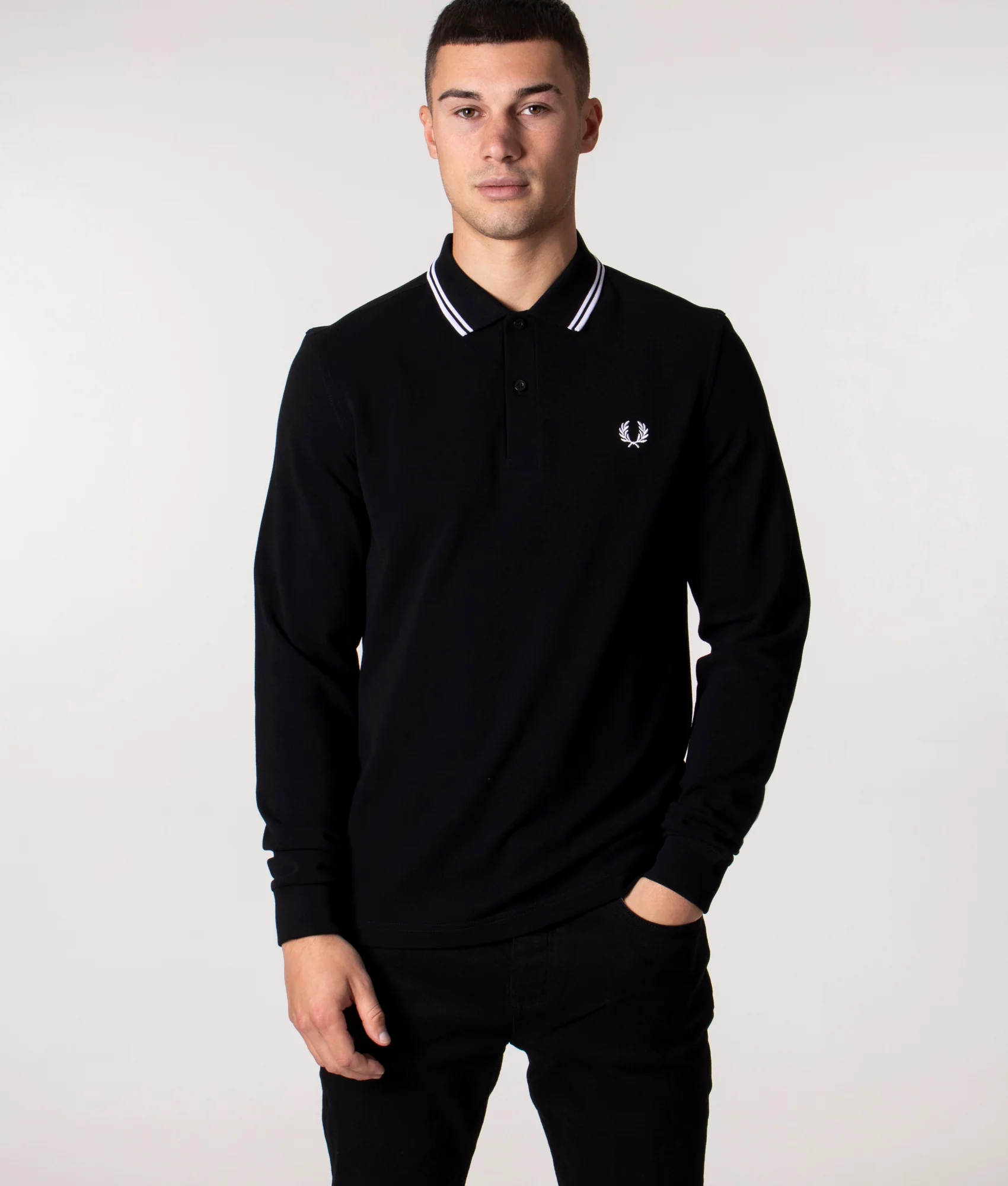 Regular Fit Long Sleeve Twin Tipped Polo Shirt - Image 2