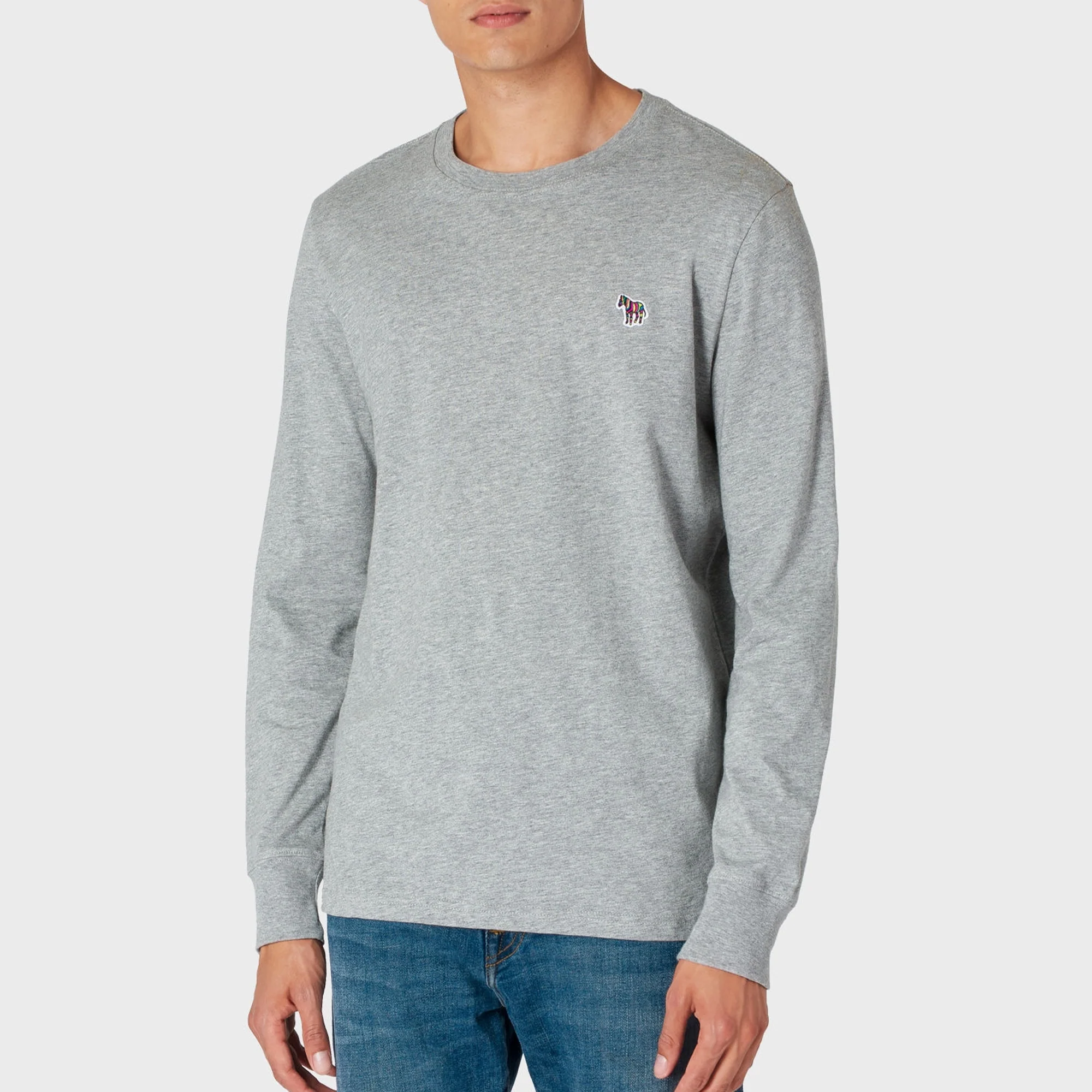 Regular Fit Long Sleeved Zebra Logo T-Shirt