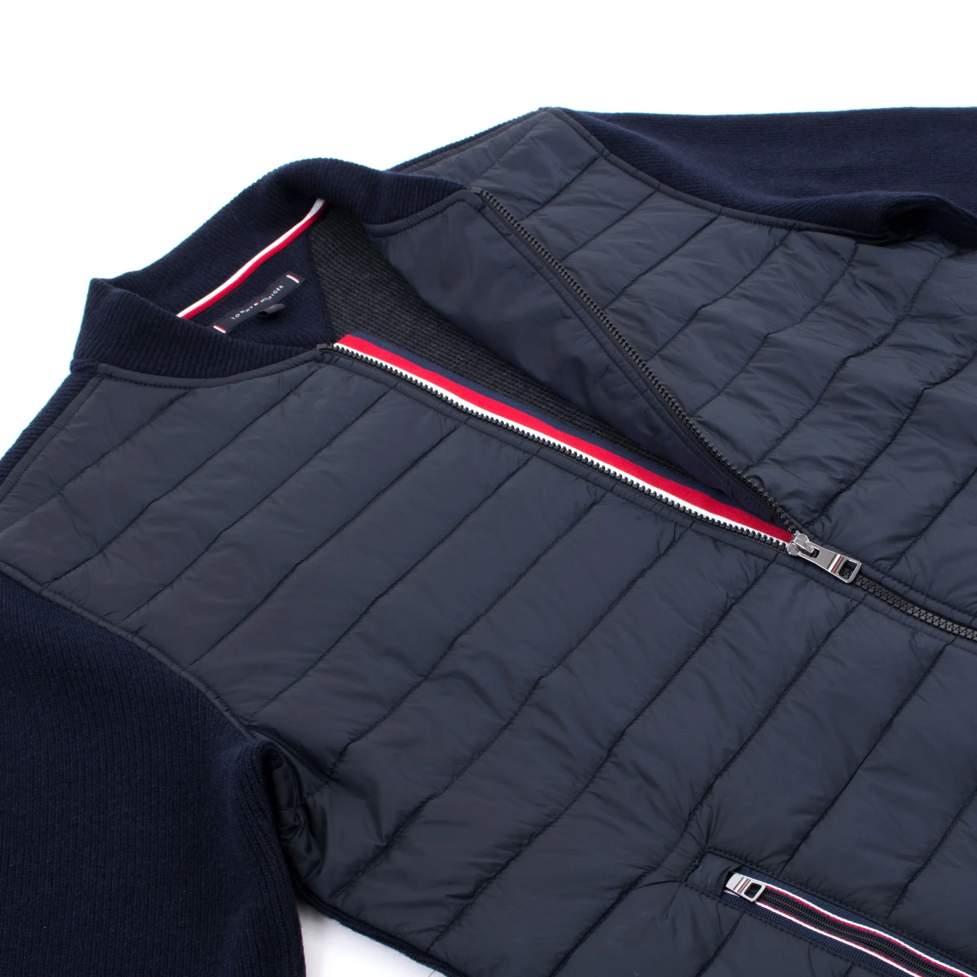 Mixed Fabric Baseball Jacket - Image 2