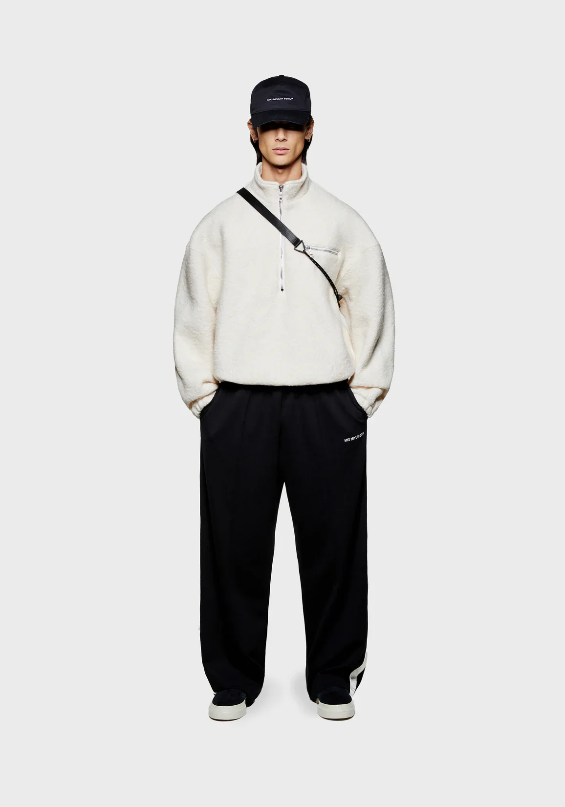 Oversized Fit Boucle Quarter Zip Sweatshirt - Image 5